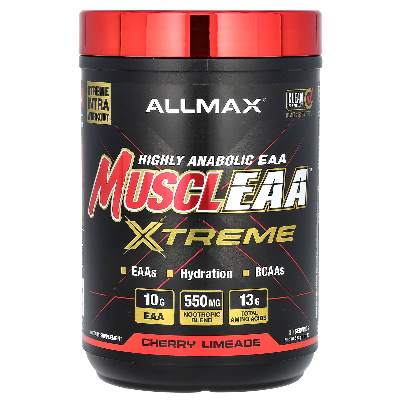 ALLMAX, MUSCLEAA ™ Xtreme, вишневый лаймад, 532 г (1,17 фунта)