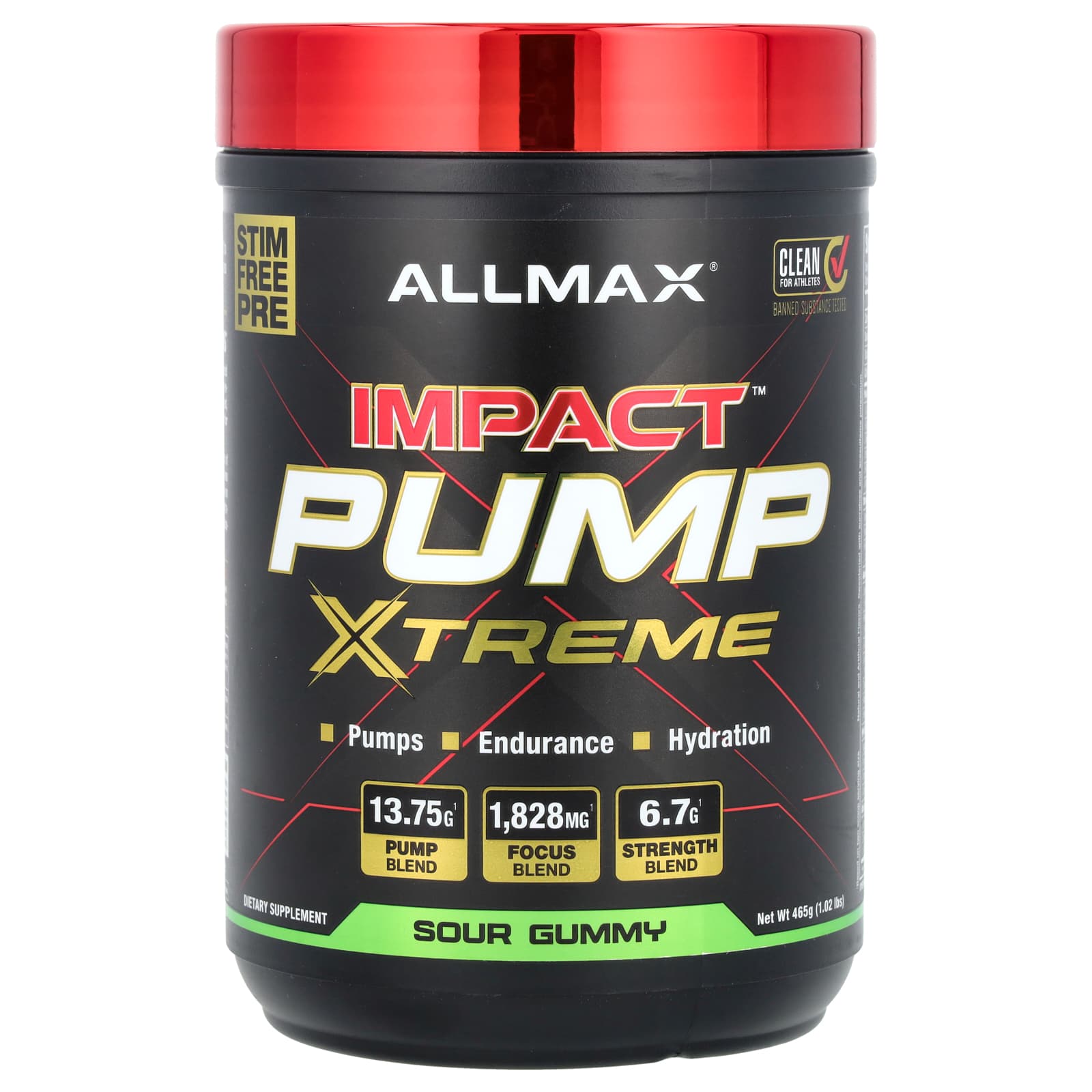 ALLMAX, Impact ™ Pump Xtreme, кислая жевательная таблетка, 465 г (1,02 фунта)