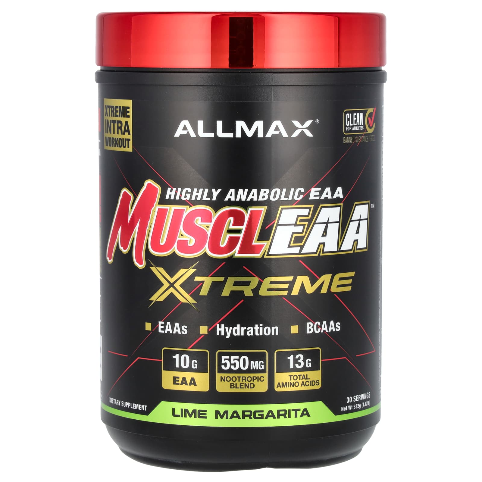 ALLMAX, MusclEAA ™ Xtreme, маргарита из лайма, 523 г (1,17 фунта)