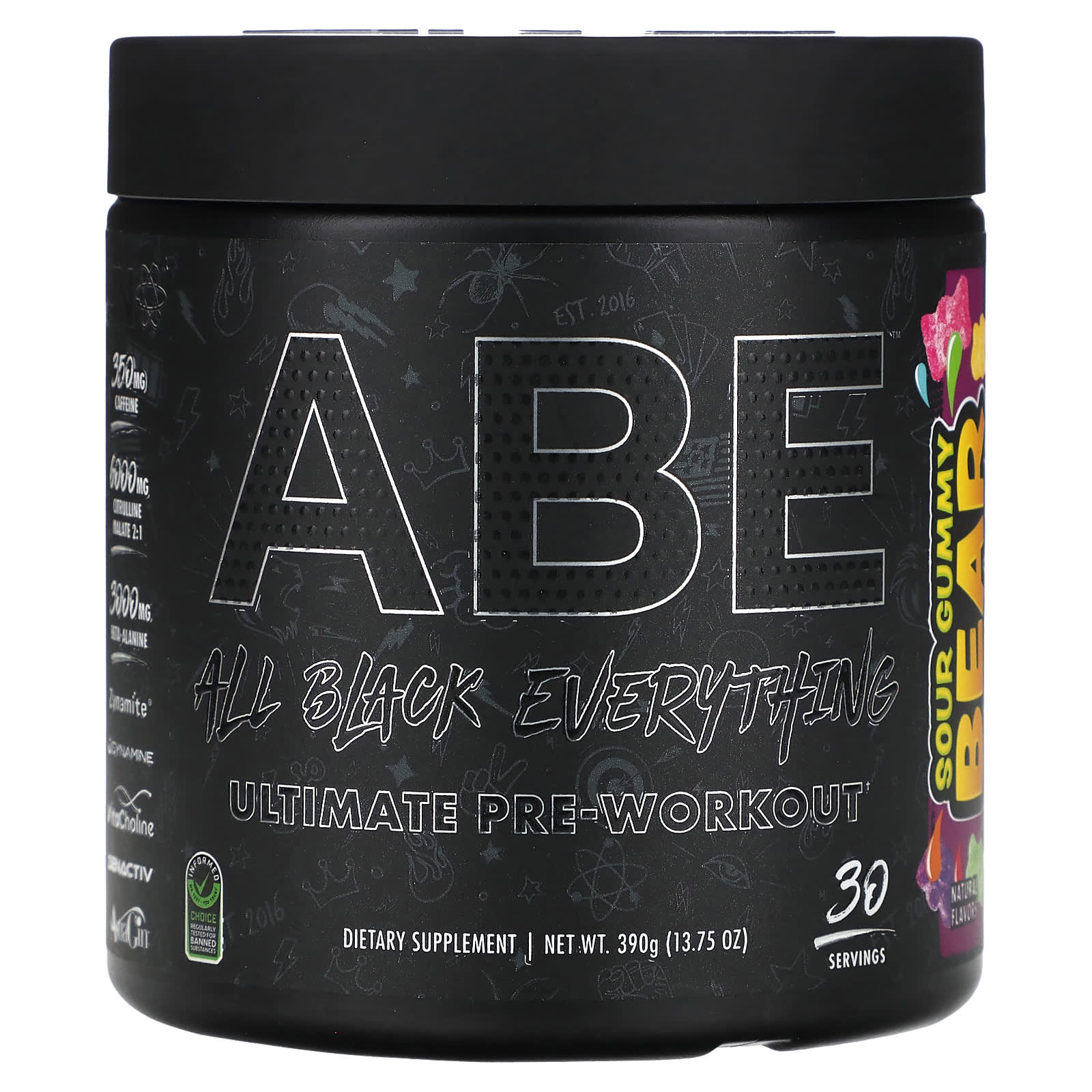 ABE Ultimate Pre-Workout предтренировочный комплекс кислый жевательный мишка 390 г 1375 унции 8790₽