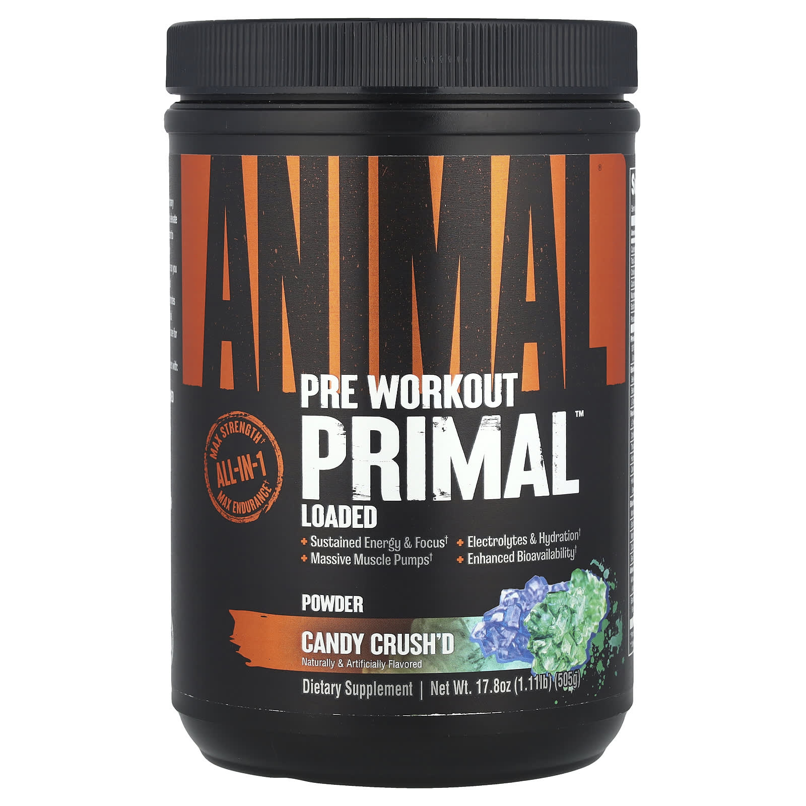 Animal Pre Workout Primal порошок Candy Crushd 505 г 111 фунта 8690₽