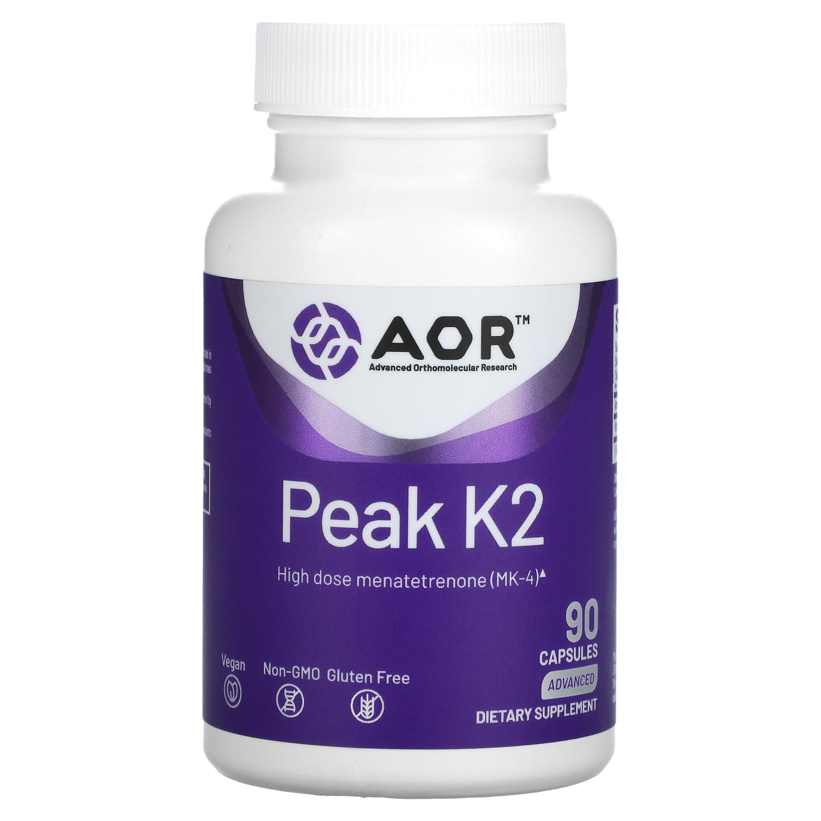 Advanced Orthomolecular Research AOR Peak K2 90 вегетарианских капсул 8790₽