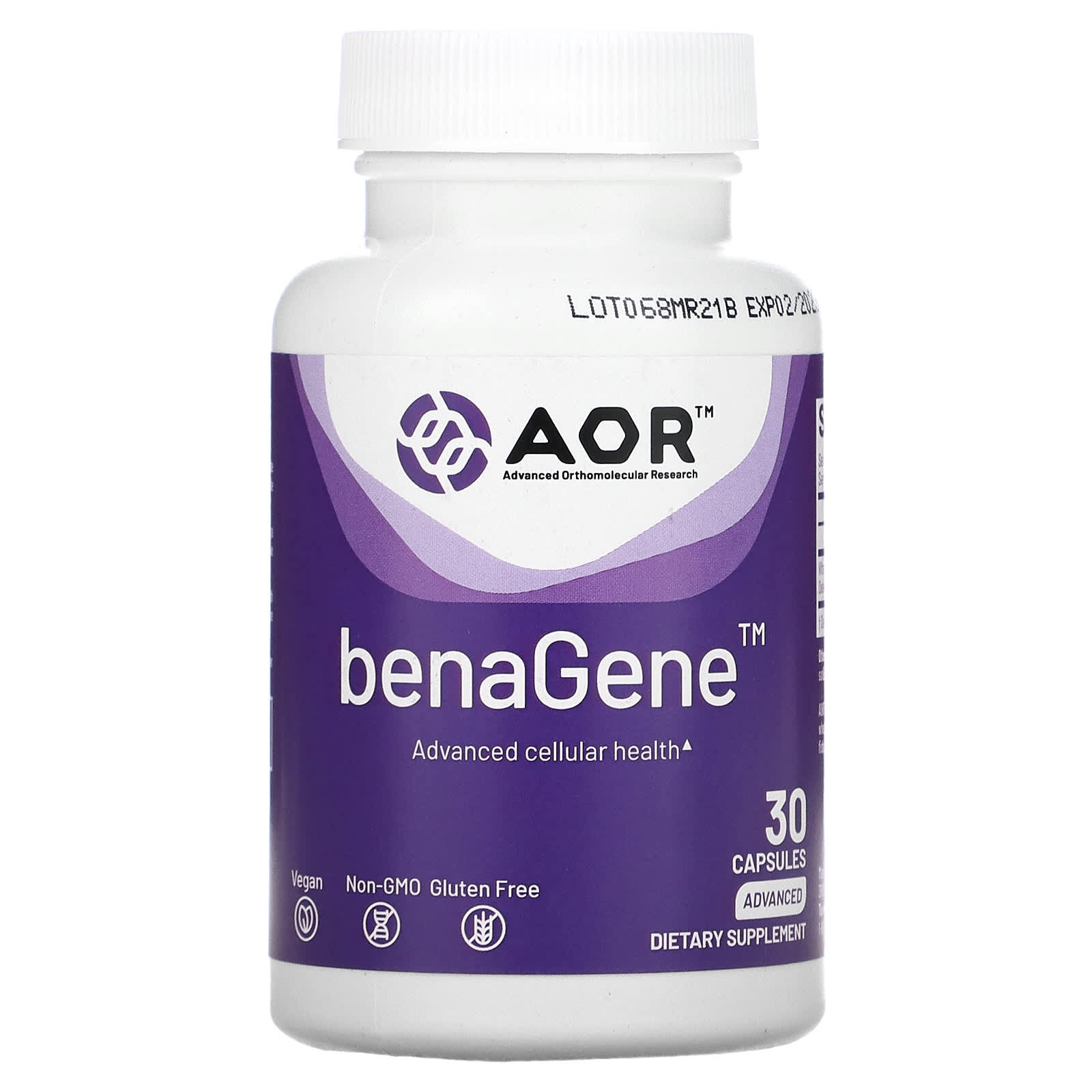 Advanced Orthomolecular Research AOR BenaGene 30 вегетарианских капсул 9690₽