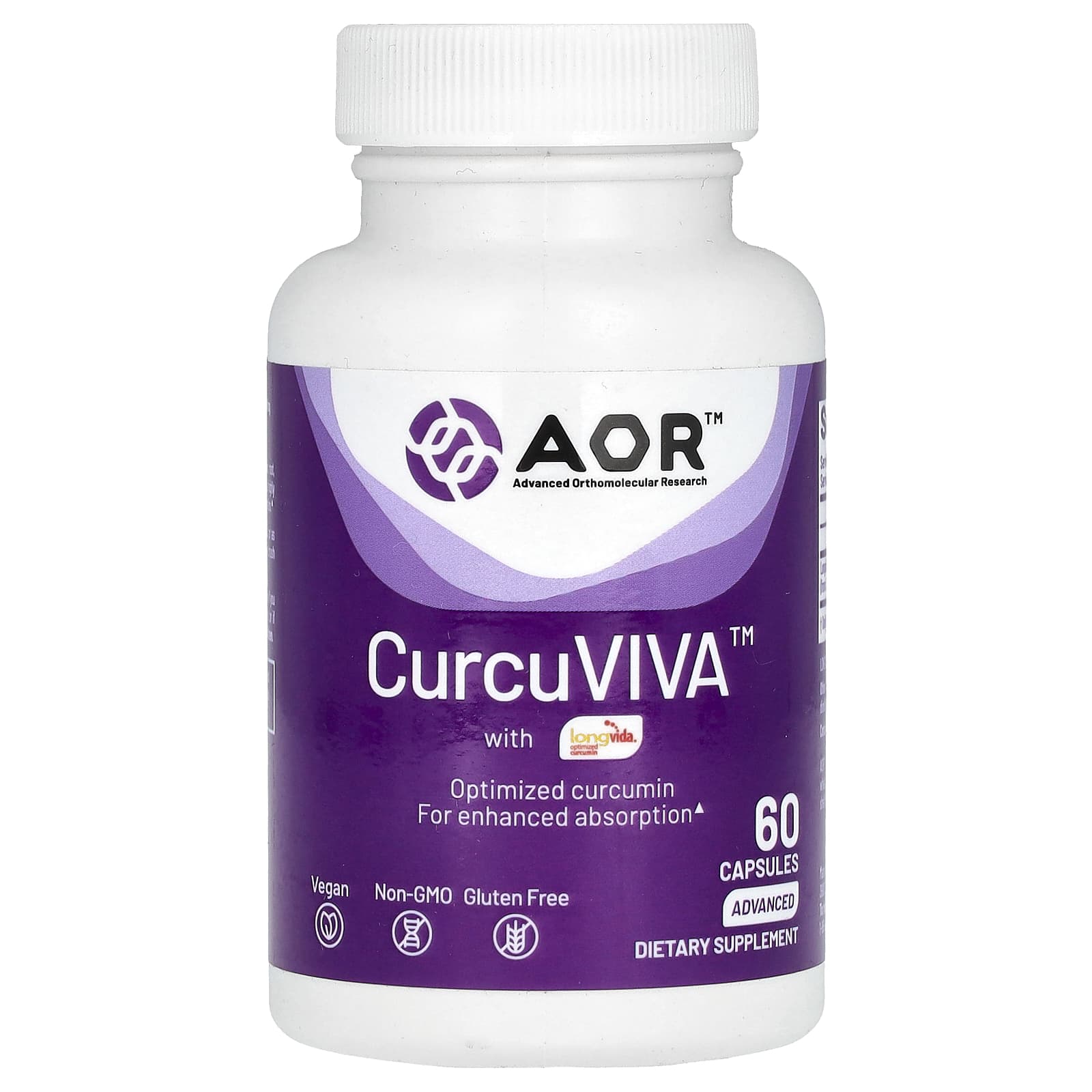 Advanced Orthomolecular Research AOR CurcuViva с LongVida 60 капсул 6090₽