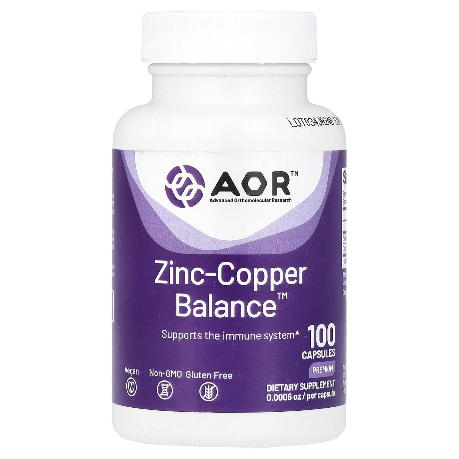 Advanced Orthomolecular Research AOR Zinc-Copper Balance 100 вегетарианских капсул 4290₽