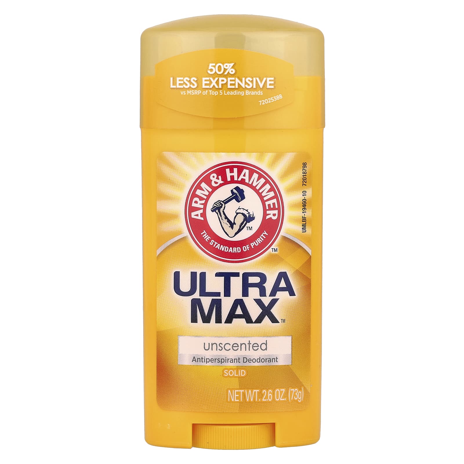 Arm - Hammer, UltraMax, твердый дезодорант-антиперспирант, без запаха, 73 г (2,6 унции)