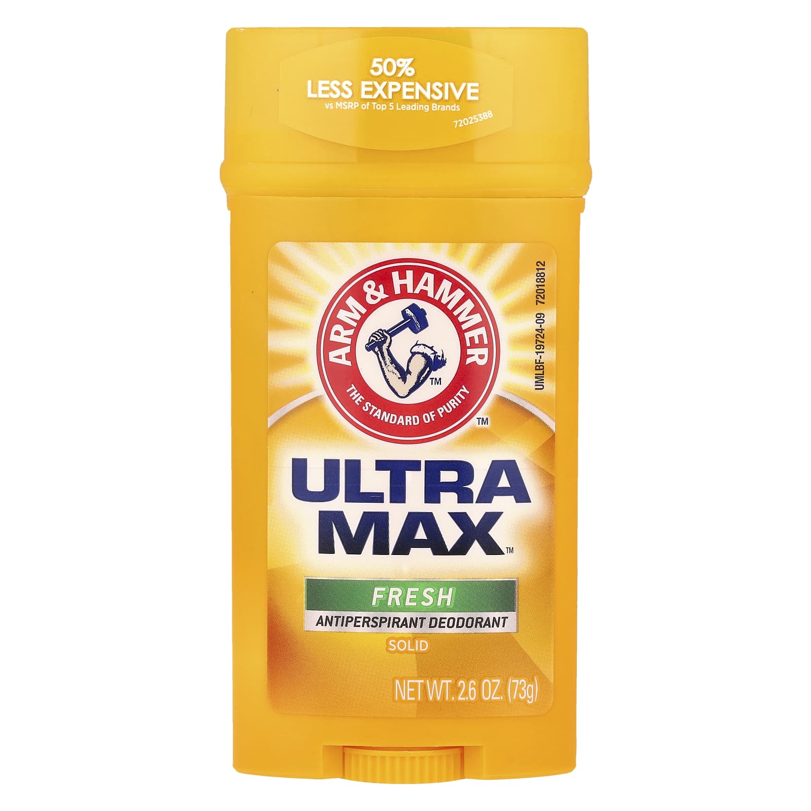 Arm & Hammer, UltraMax, твердый дезодорант-антиперспирант для мужчин, аромат «Свежесть», 73 г (2,6 унции)