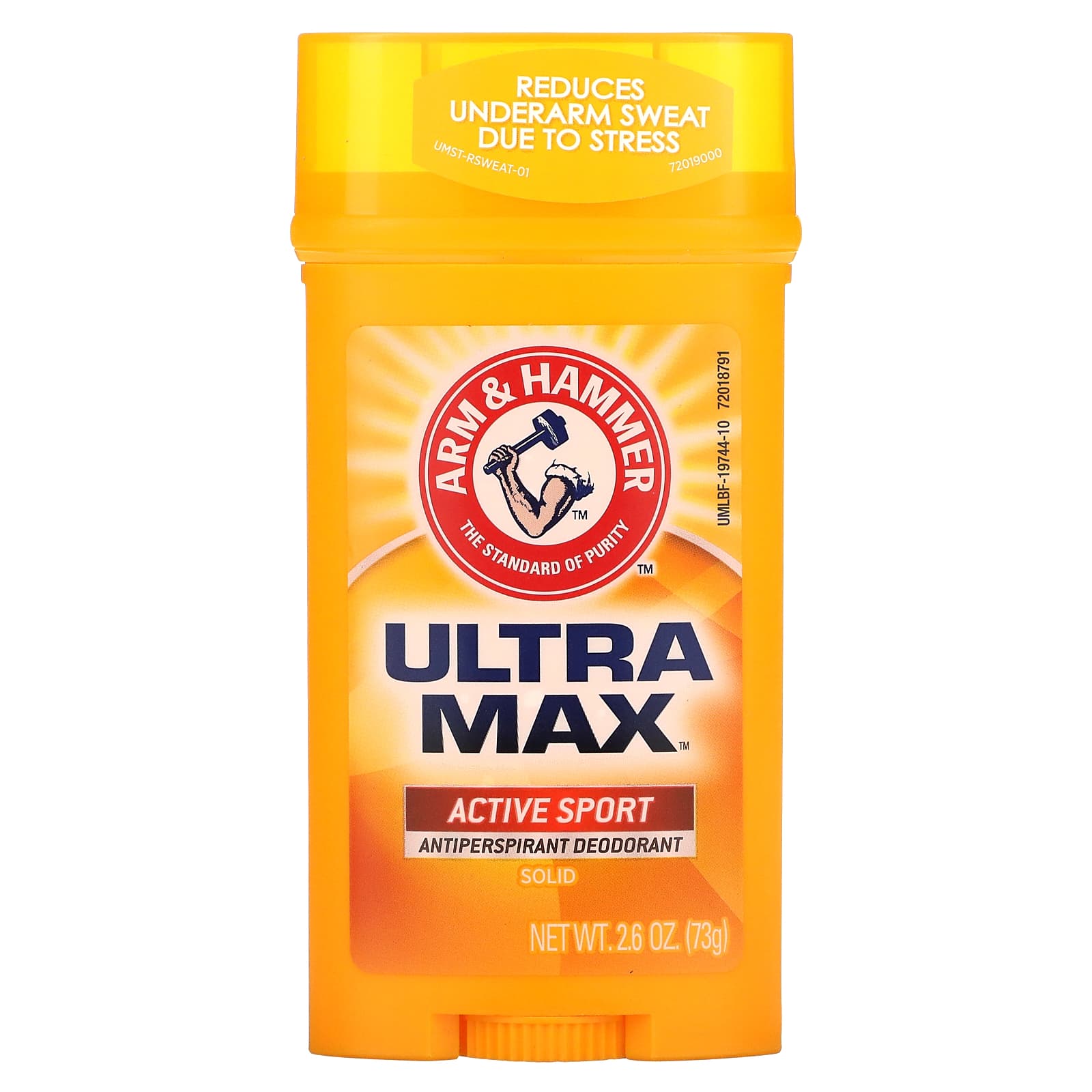 Arm & Hammer, UltraMax, твердый дезодорант-антиперспирант для мужчин, аромат «Active Sport», 73 г (2,6 унции)