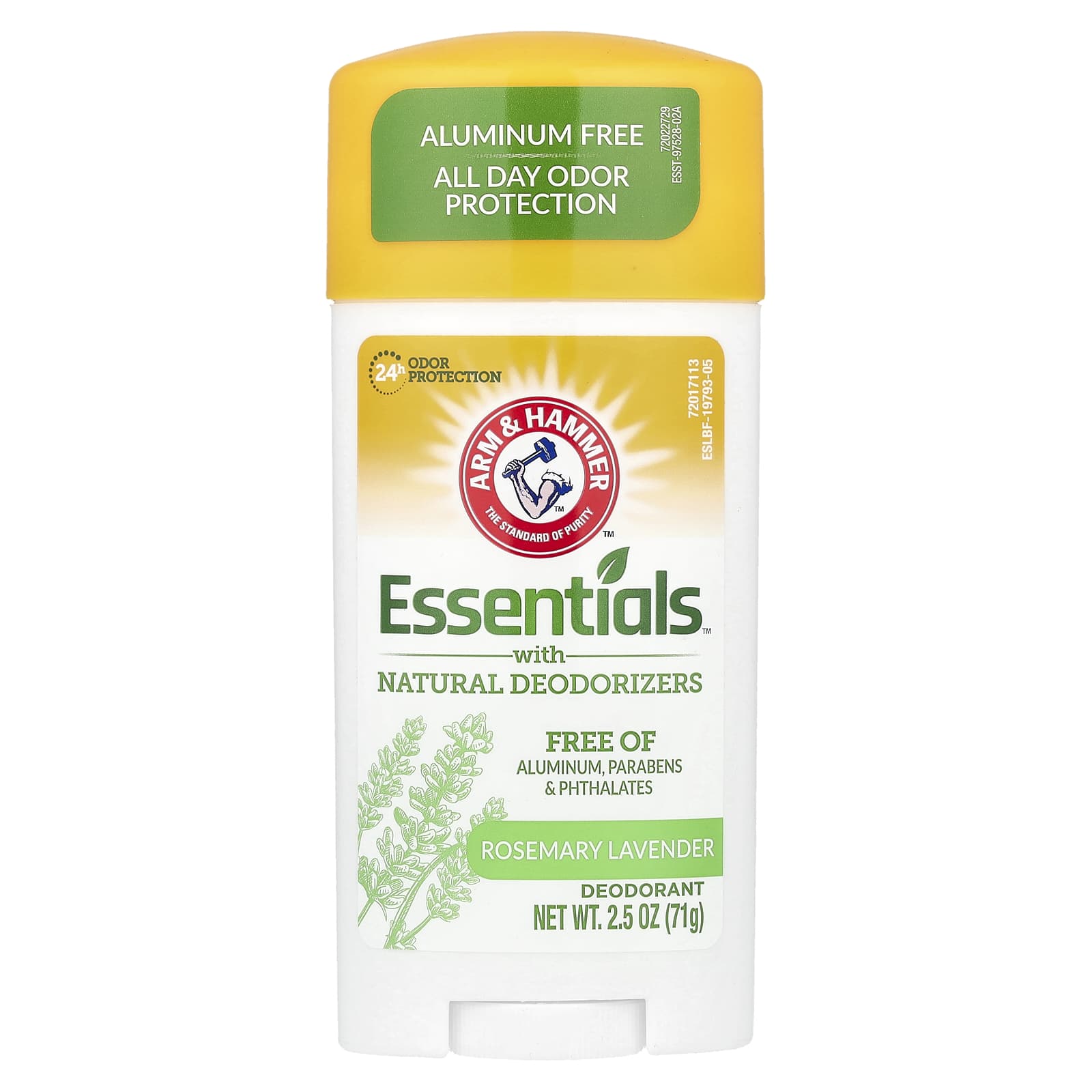 Arm & Hammer, Essentials ™ с натуральными дезодорантами, дезодорант, розмарин и лаванда, 71 г (2,5 унции)