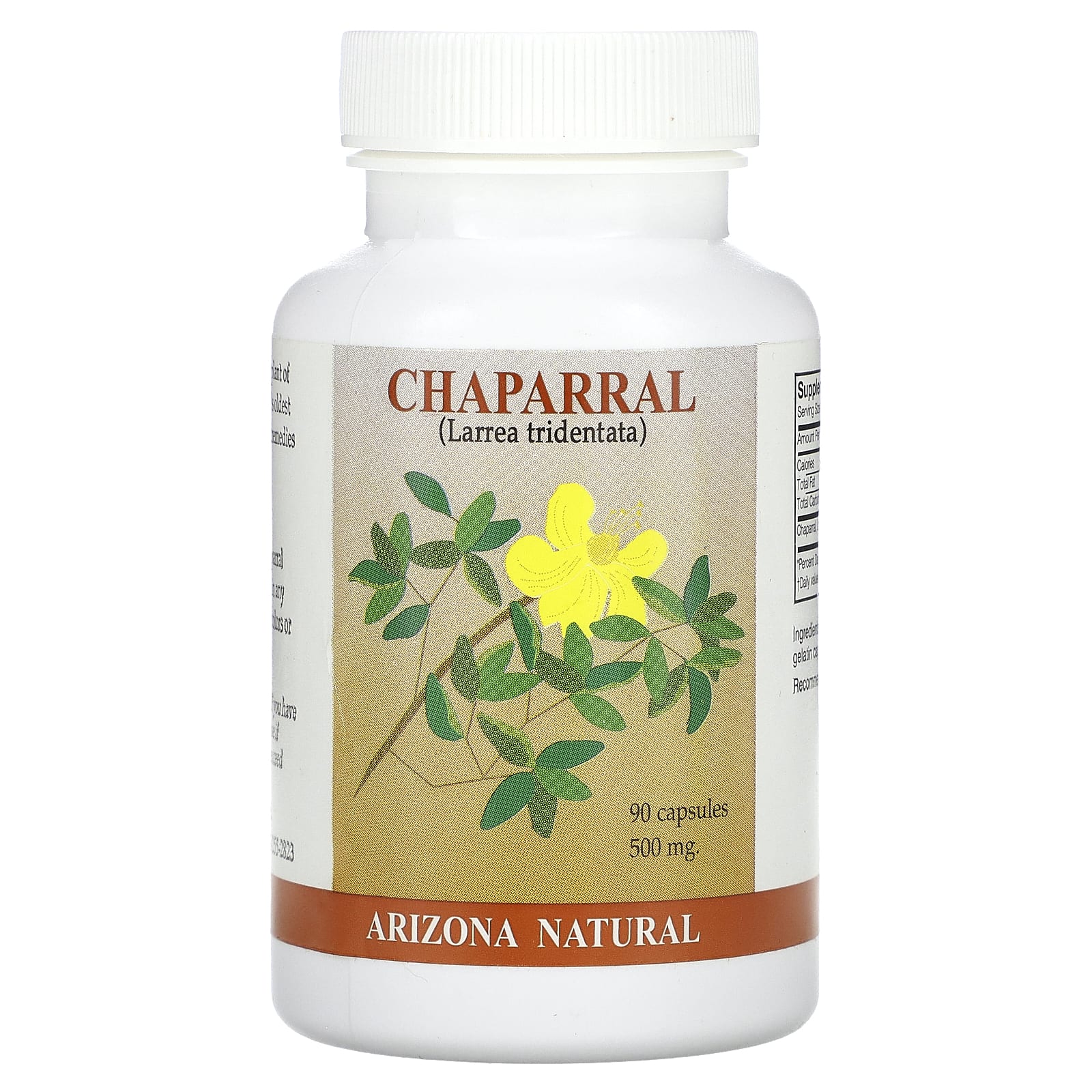 Arizona Natural, чапараль, 500 мг, 90 капсул (250 мг в 1 капсуле)