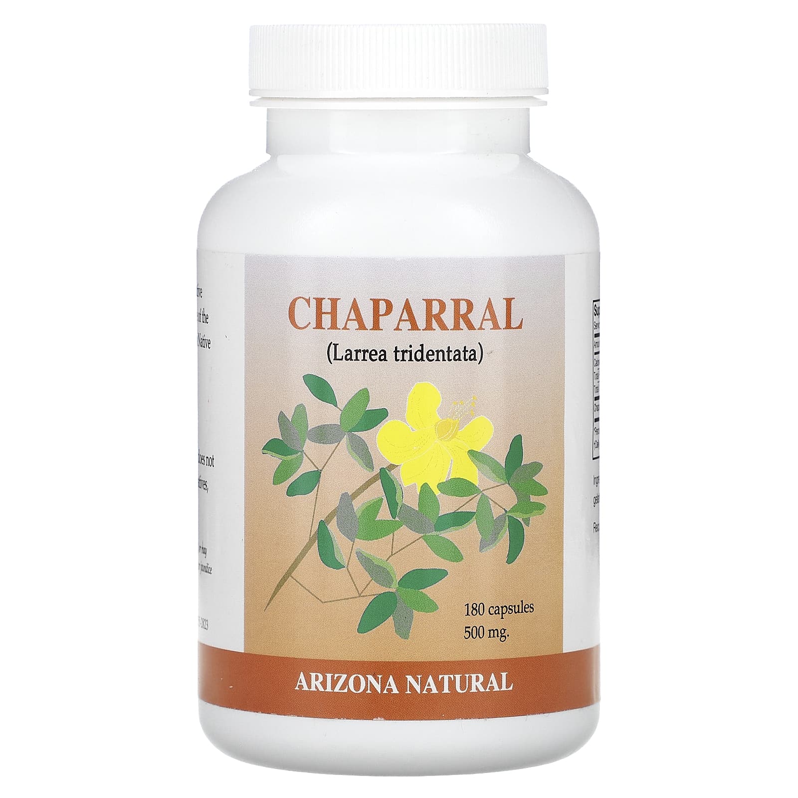 Arizona Natural, чапараль, 500 мг, 180 капсул (250 мг в 1 капсуле)