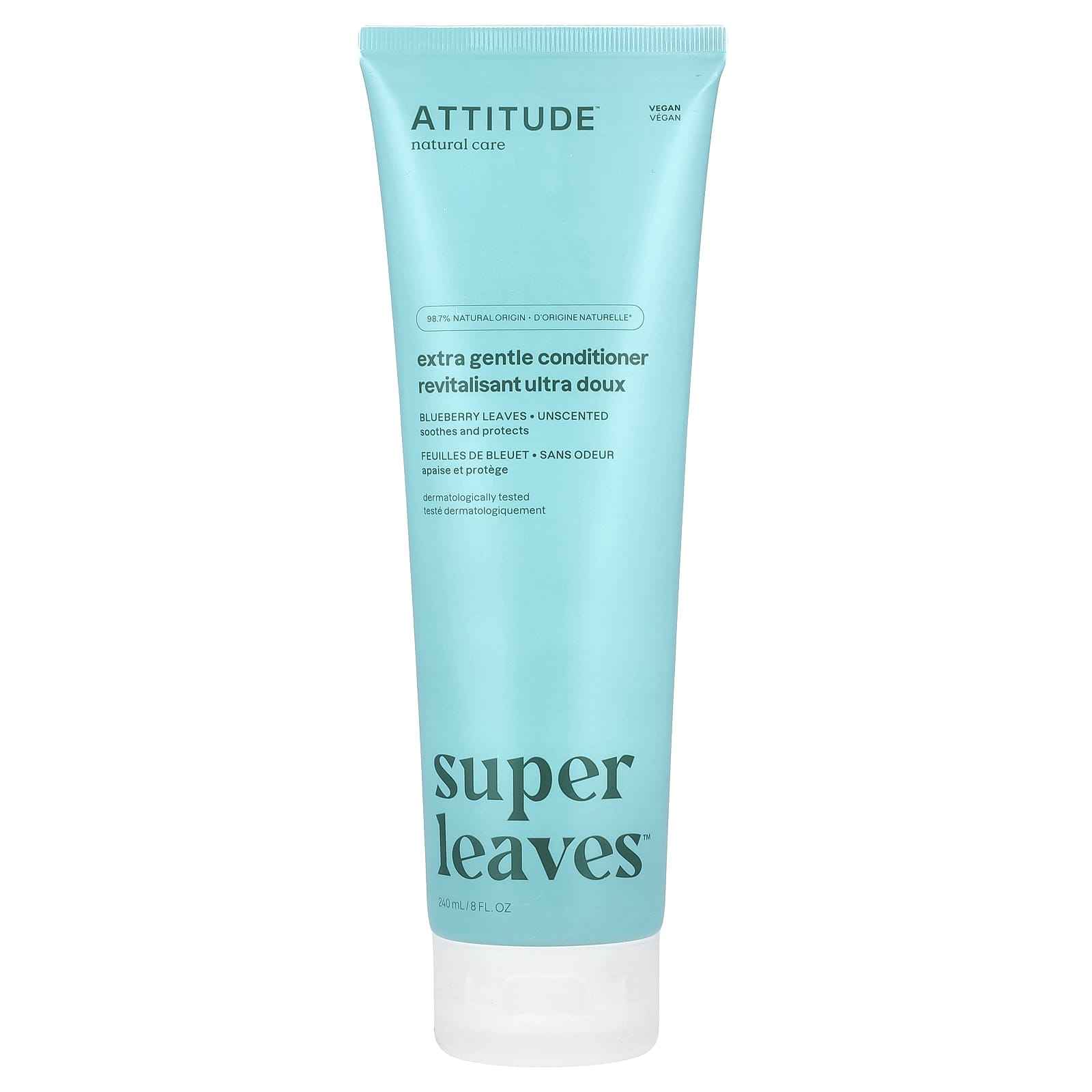 ATTITUDE, Super Leaves ™, экстра нежный кондиционер, без запаха, 240 мл (8 жидк. Унций)