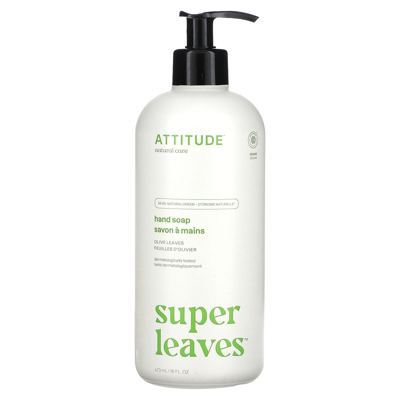 ATTITUDE, Super Leaves, мыло для рук, листья оливы, 473 мл (16 жидк. Унций)