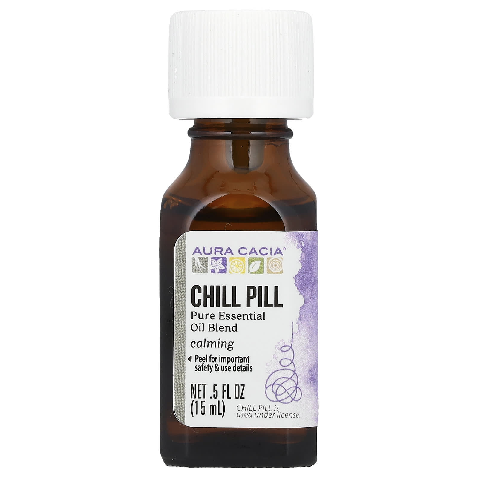 Aura Cacia, Освежающее и расслабляющее средство Chill Pill, 0.5 жидких унций (15 мл)