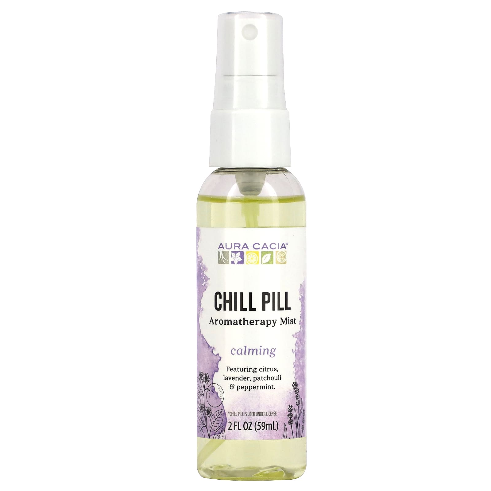 Aura Cacia, Chill Pill мист Essential Solutions, 2 жидких унции (59 мл)