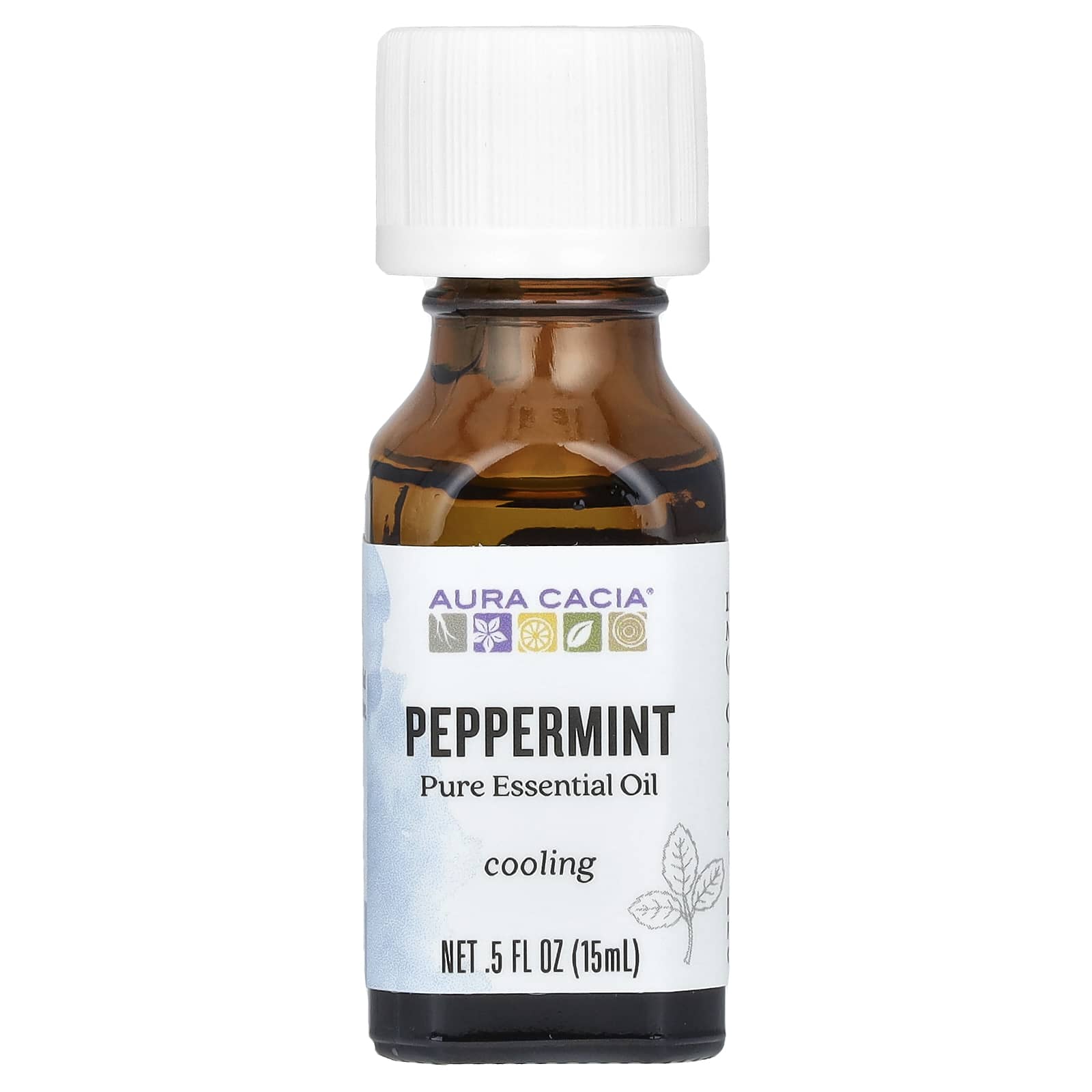 Aura Cacia, Pure Essential Oil, Peppermint, .5 fl oz (15 ml)