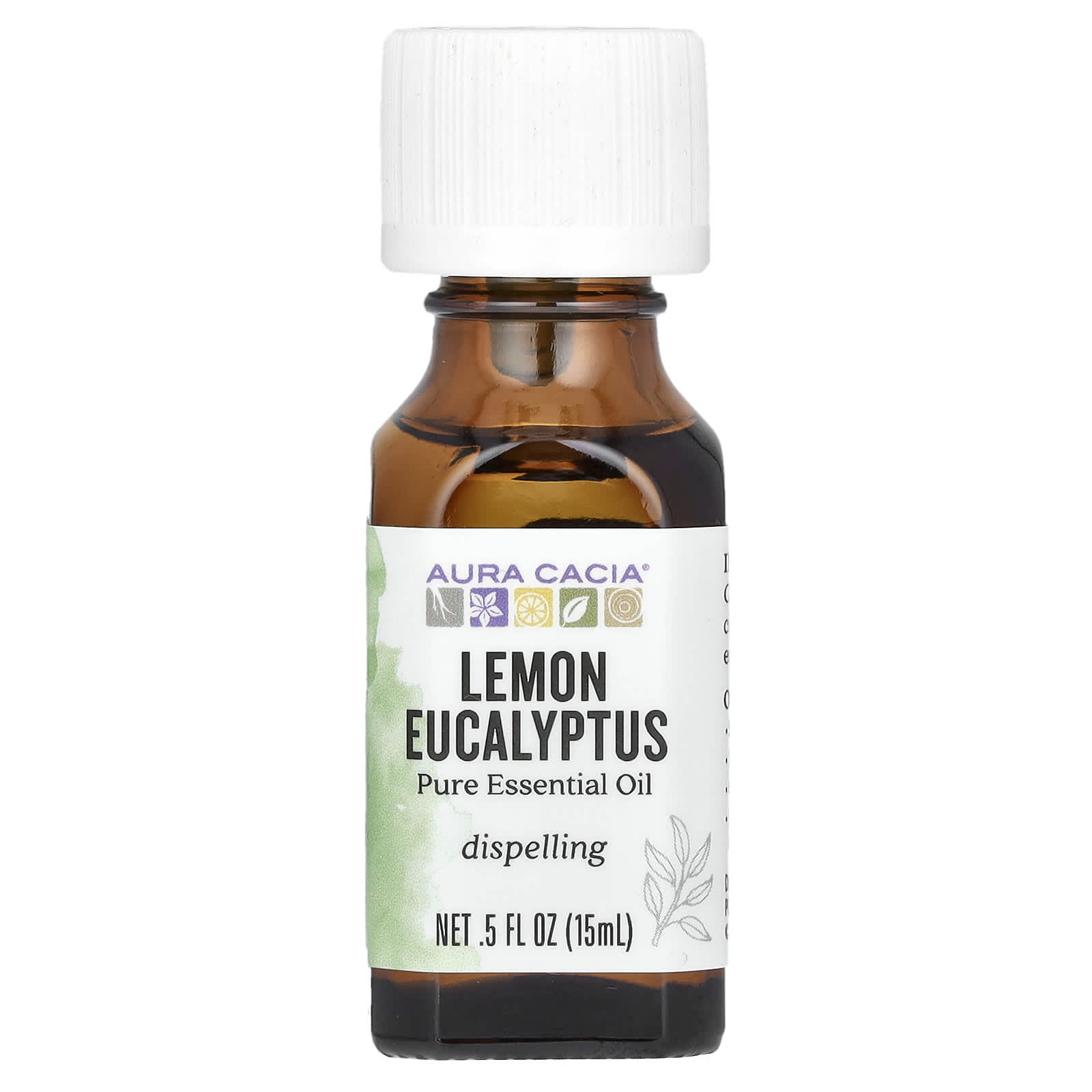 Aura Cacia, Чистое эфирное масло, лимон и эвкалипт, 15 мл (0,5 жидк. Унции)