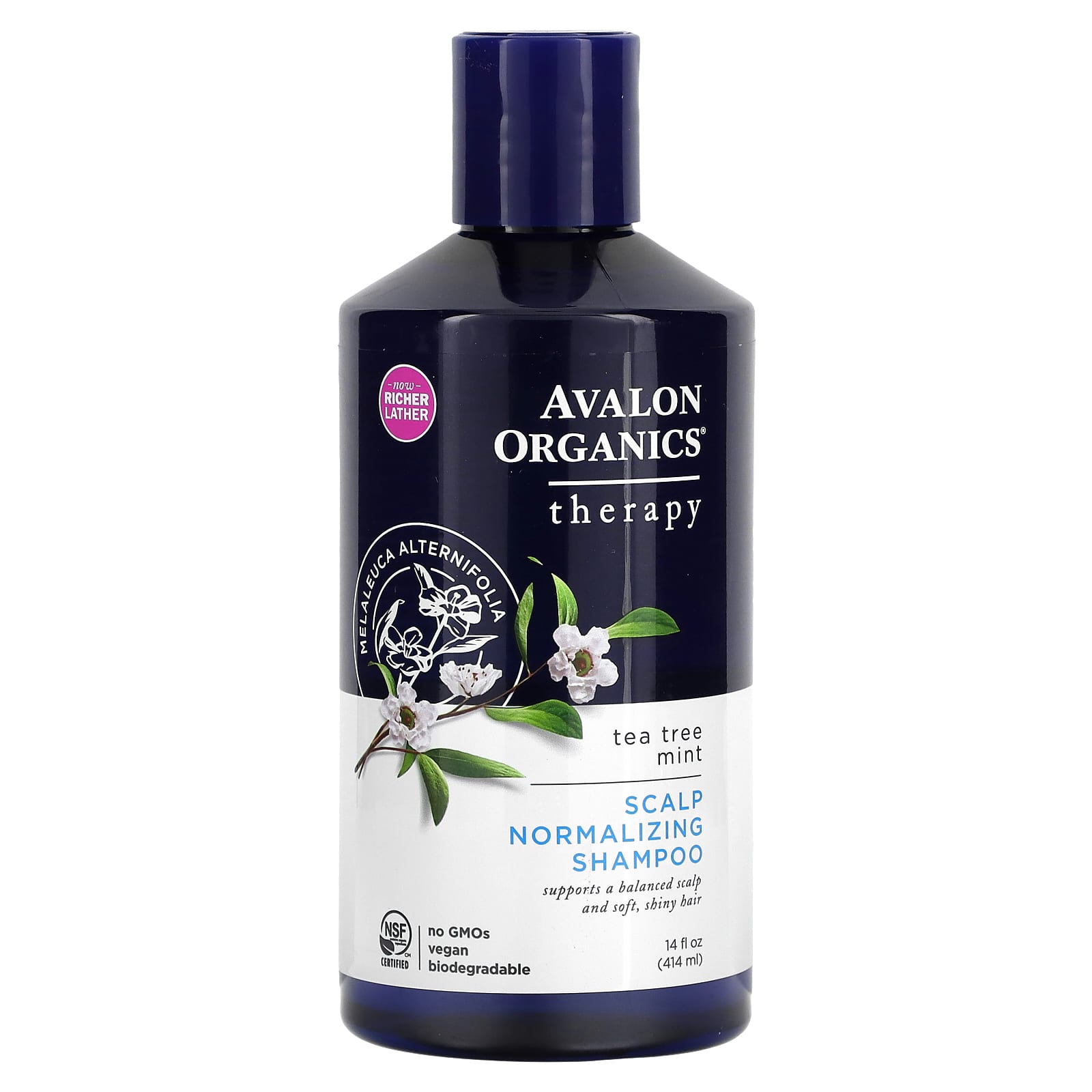 Avalon Organics, шампунь для нормализации состояния кожи головы, чайное дерево и мята, 414 мл (14 жидк. унций)