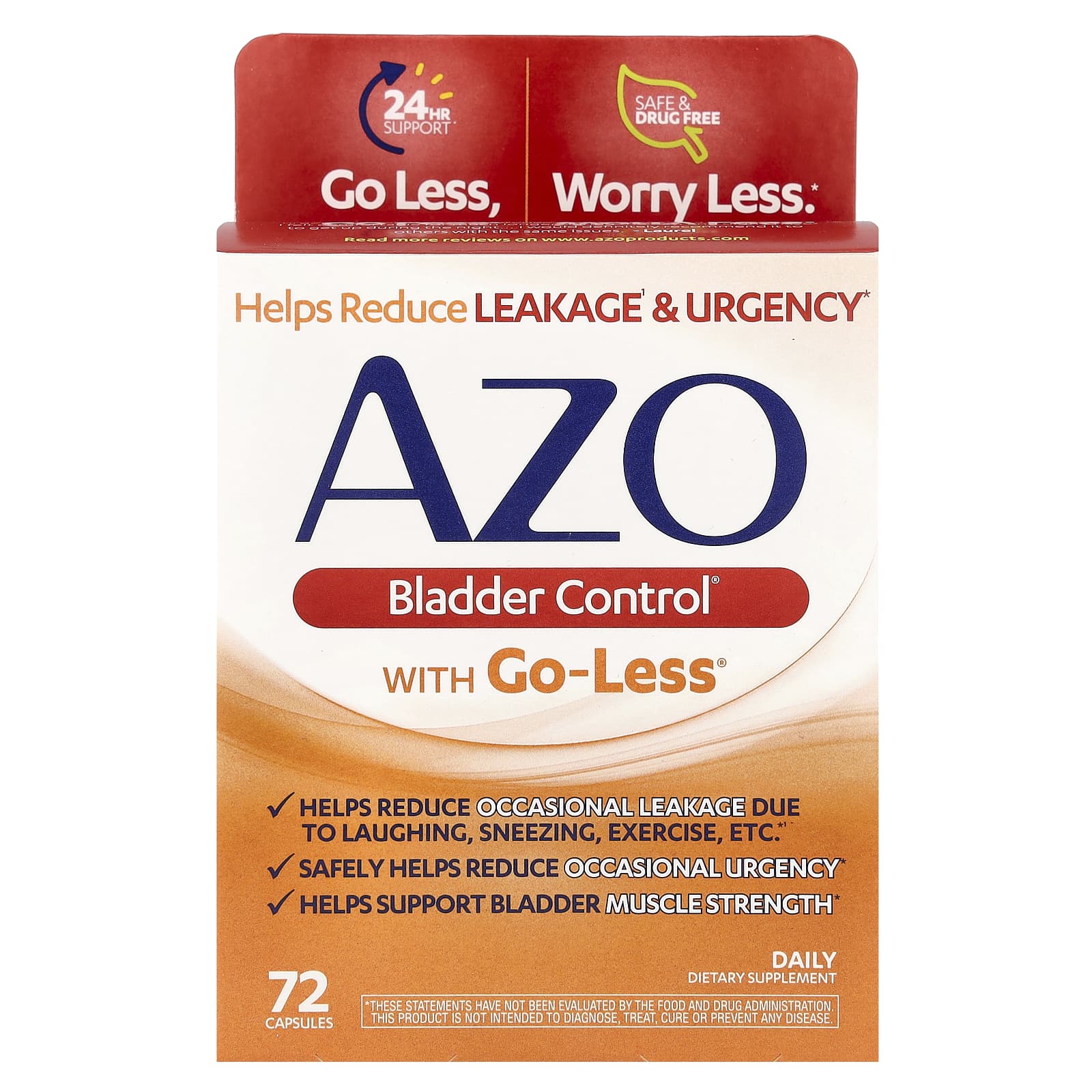 AZO, Bladder Control с Go-Less, 72 капсулы