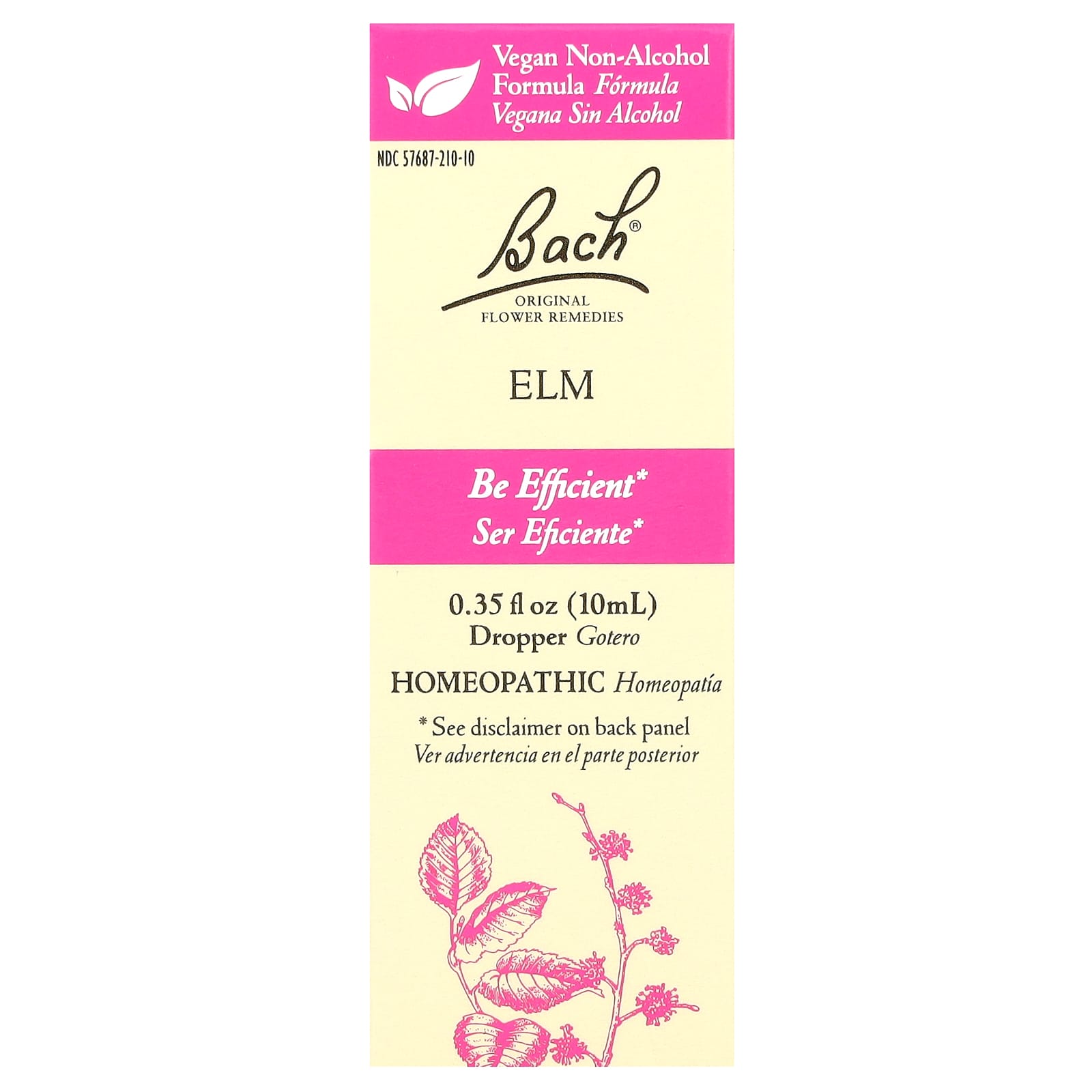 Bach, Original Flower Remedies, вяз, 10 мл (0,35 жидк. унции)