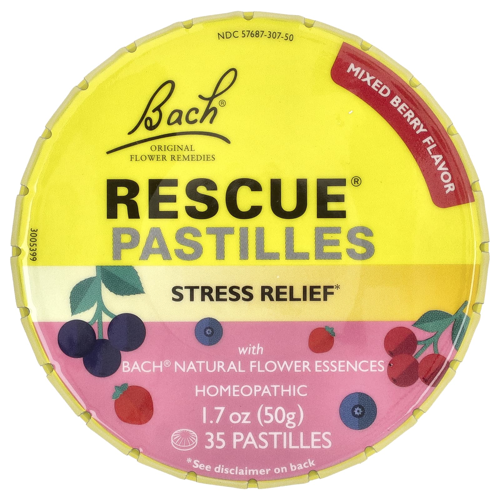 Bach, Rescue® Pastilles, ягодное ассорти, 35 пастилок, 50 г (1,7 унции)