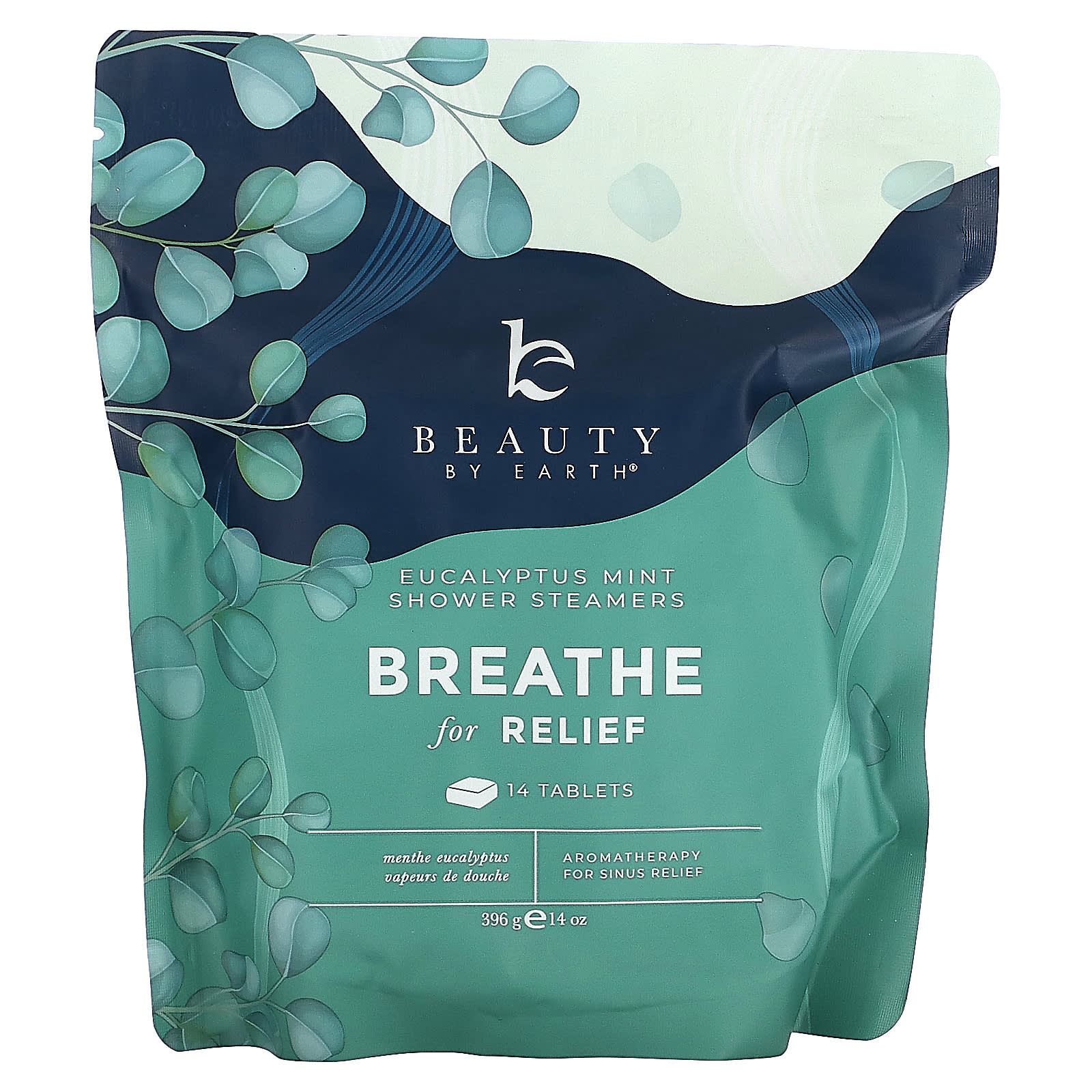 Beauty By Earth, Breathe for Relief, спреи для душа, эвкалипт и мята, 14 таблеток, 396 г (14 унций)