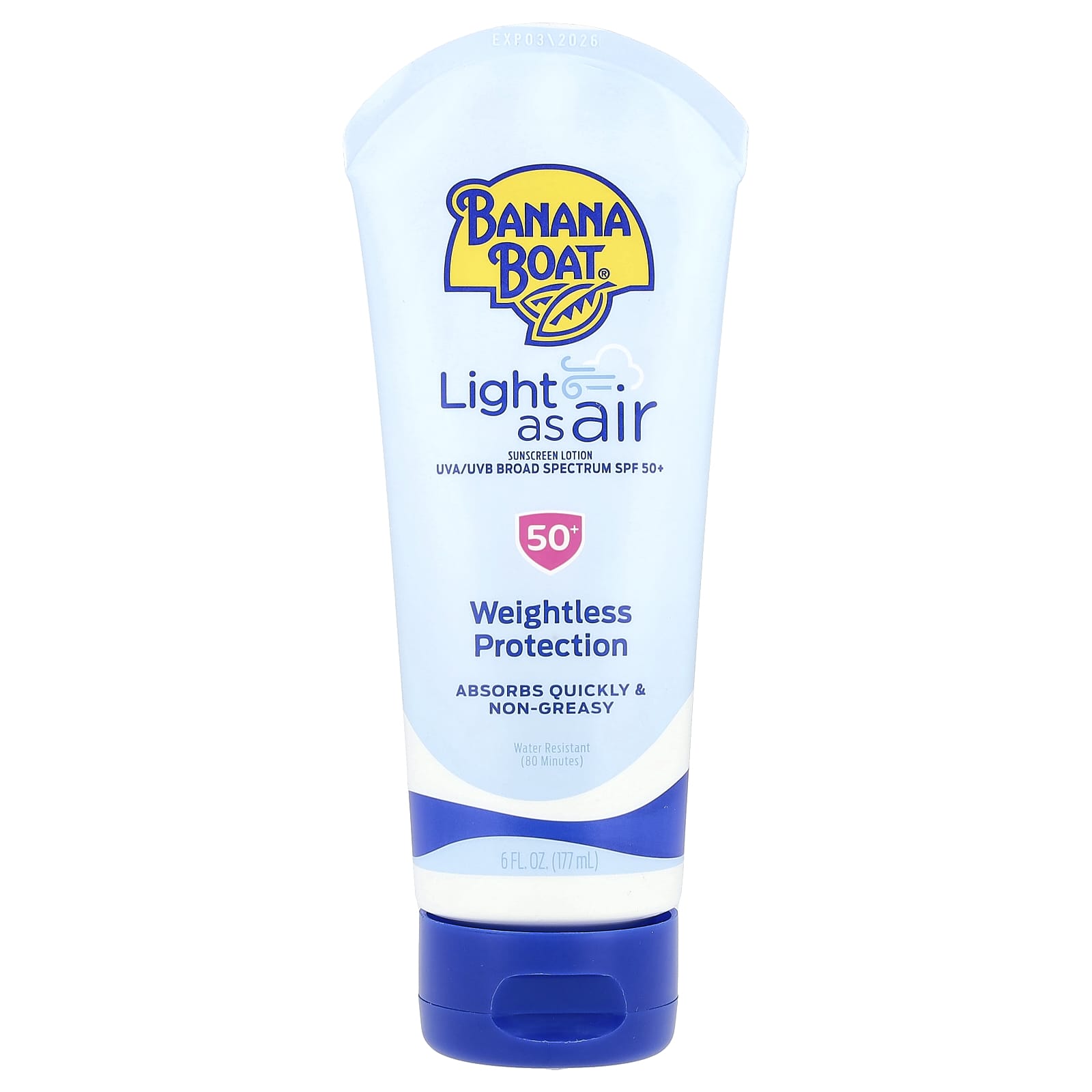 Banana Boat, Light As Air, солнцезащитный лосьон, SPF 50+, 177 мл (6 жидк. унц.)