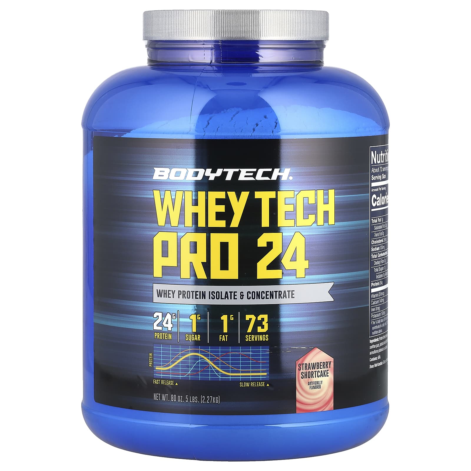 BodyTech Whey Tech Pro 24 клубничное песочное печенье 227 кг 5 фунтов 15990₽