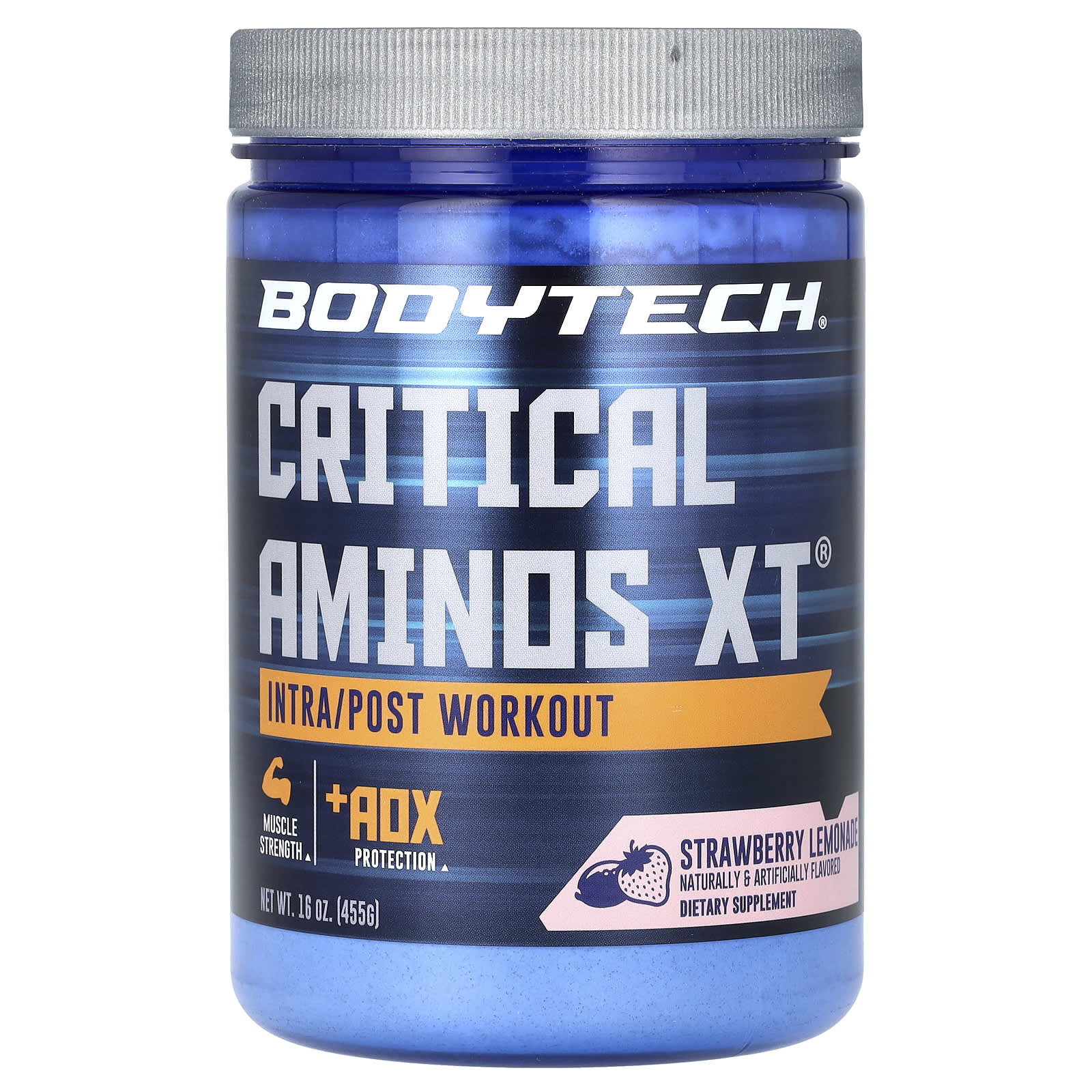 BodyTech Critical Aminos XT аминокислоты для приема после тренировки со вкусом клубничного лимонада 455 г 16 унций 5790₽
