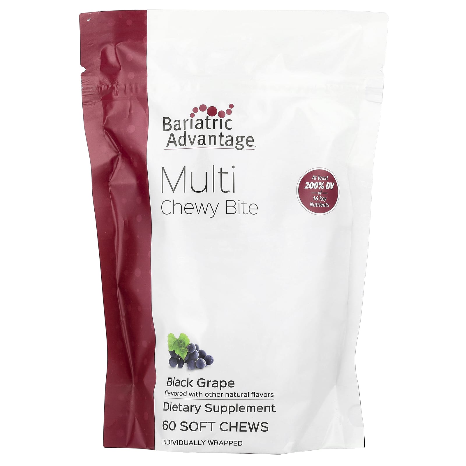 Bariatric Advantage, Multi Chewy Bite, черный виноград, 60 жевательных таблеток