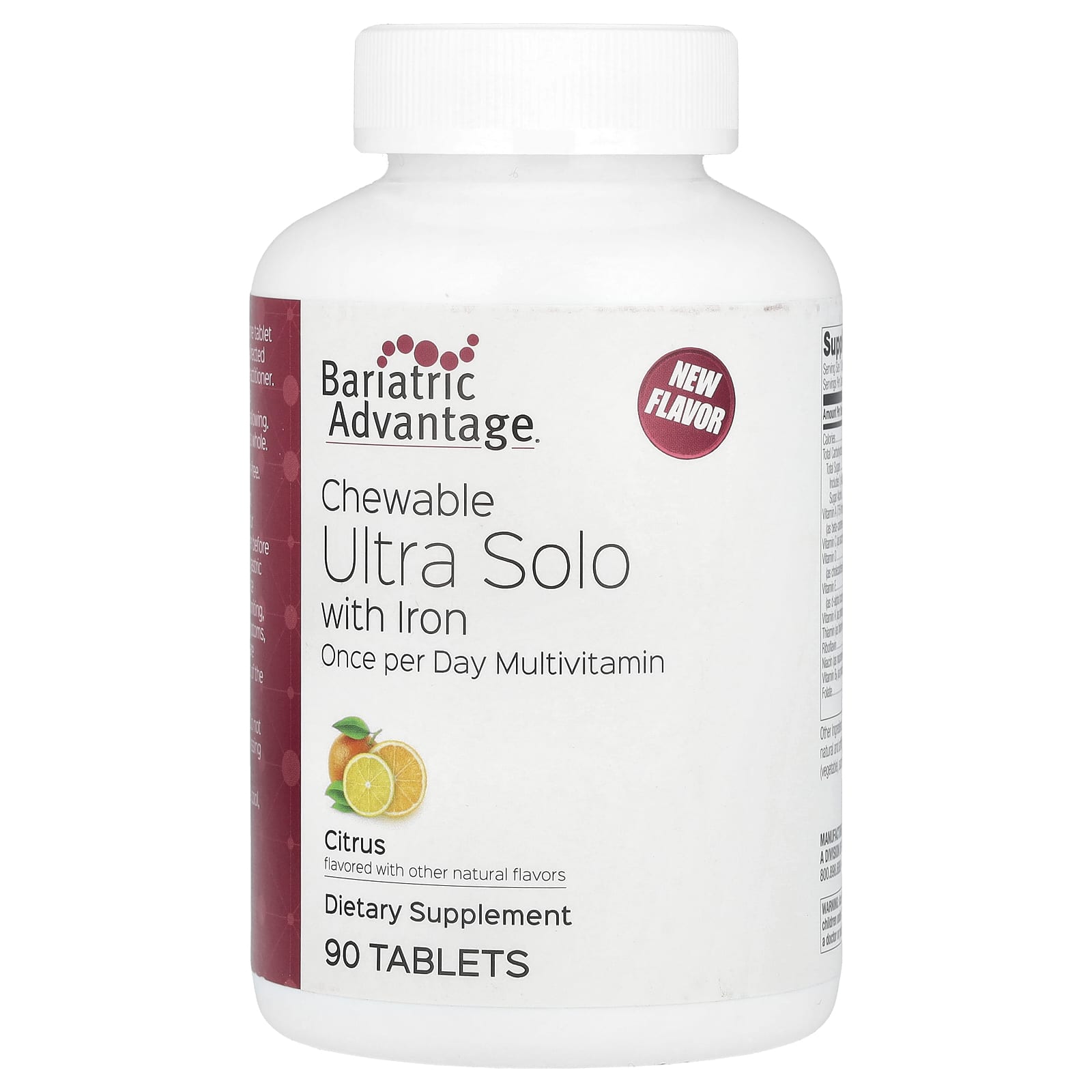 Bariatric Advantage Жевательные таблетки Ultra Solo с железом цитрусовые 90 таблеток 14090₽
