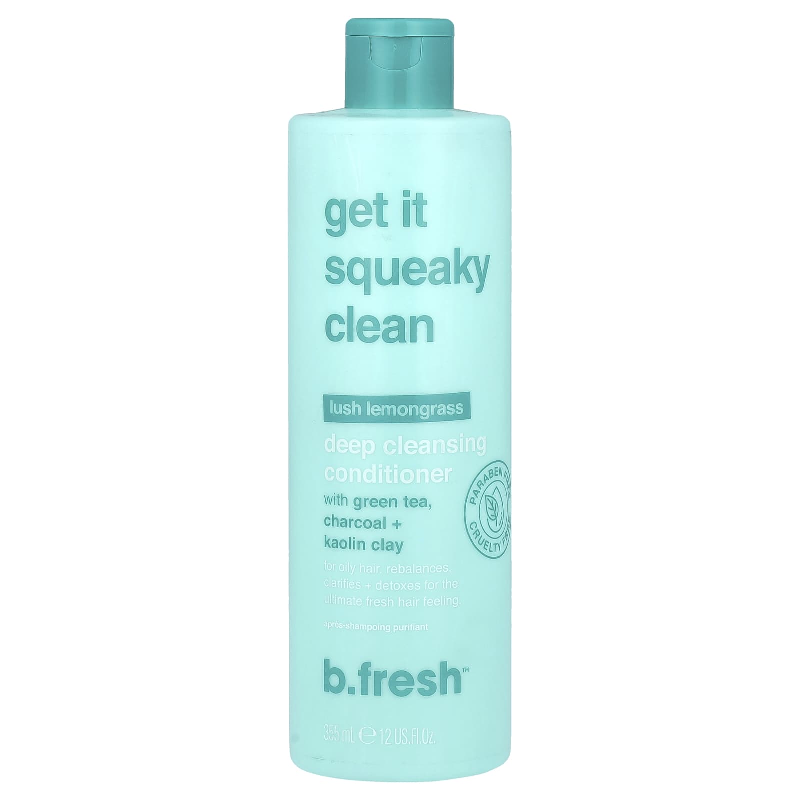 b.fresh, Get It Squeaky Clean, кондиционер для глубокого очищения, для жирных волос, пышный лемонграсс, 355 мл (12 жидк. Унций)