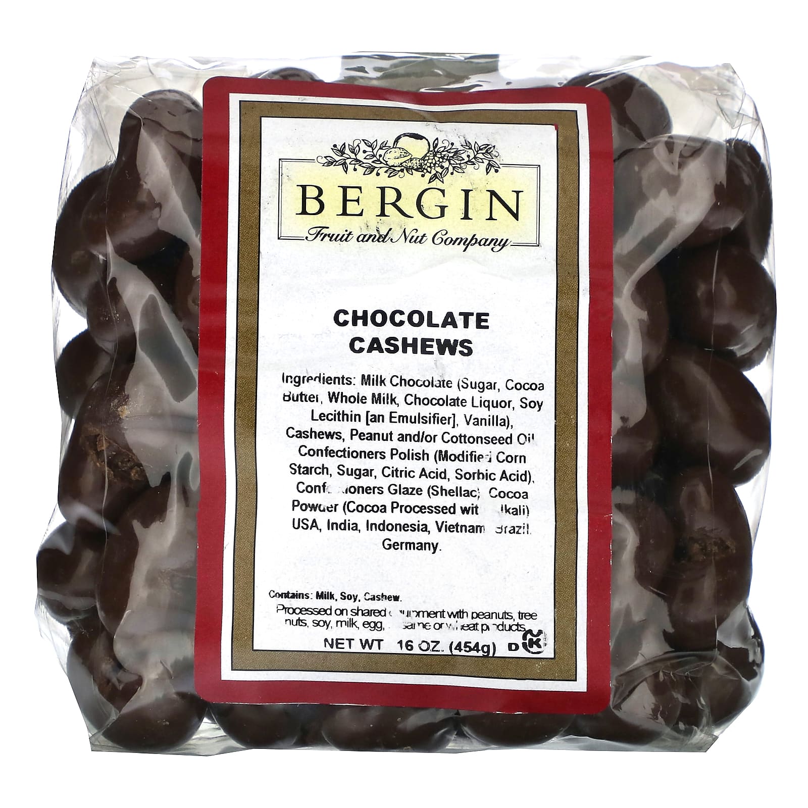 Bergin Fruit and Nut Company, Шоколадные кешью, 454 г (16 унций)