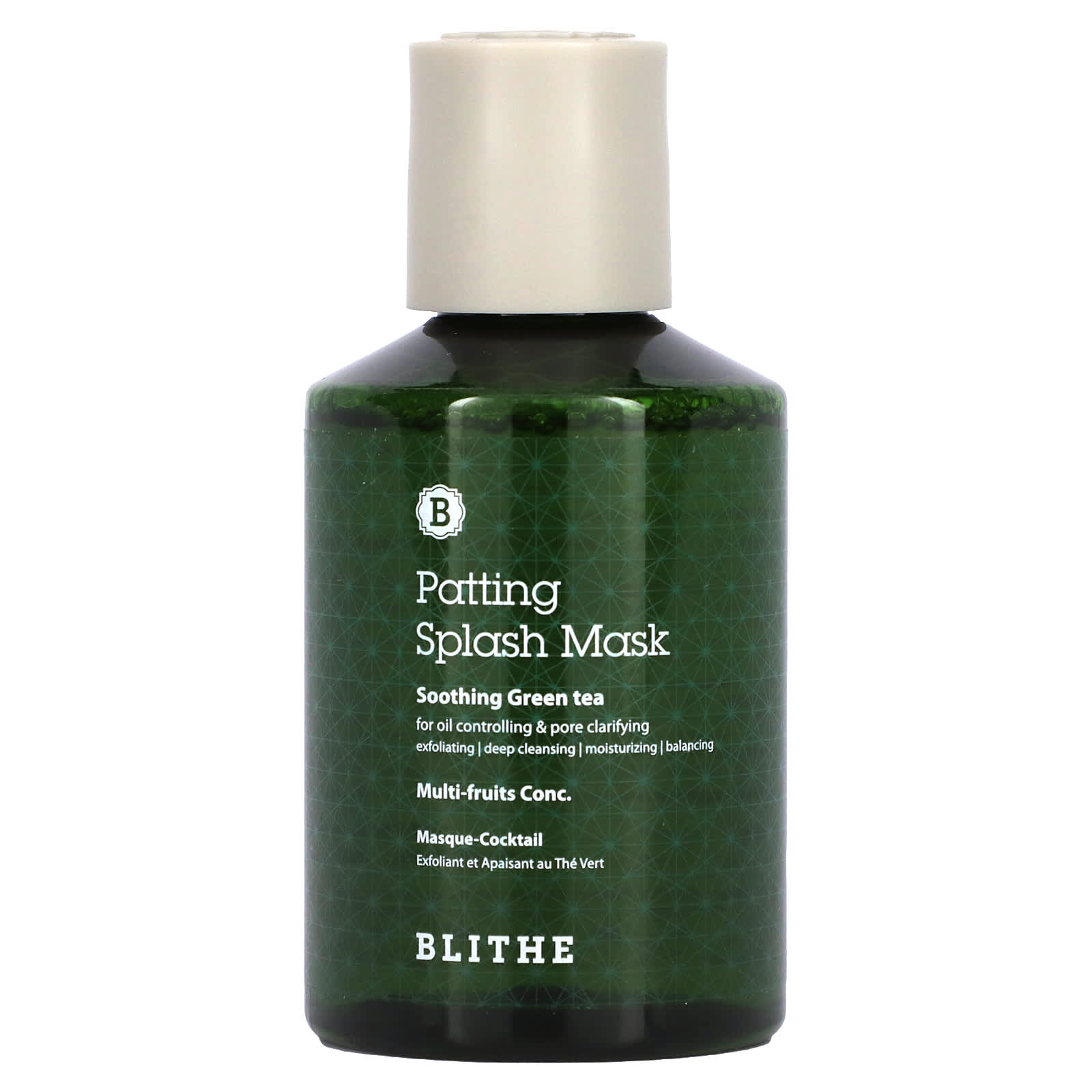 Blithe, Patting Splash Mask, успокаивающая и заживляющая маска с зеленым чаем, 150 мл (5,07 жидк. унции)