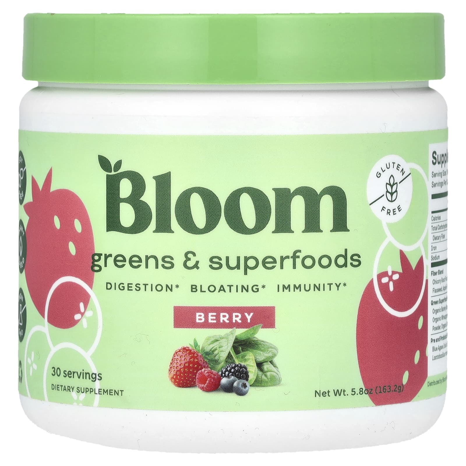 Bloom, Greens & Superfoods, Berry, 163,2 г (5,8 унции)