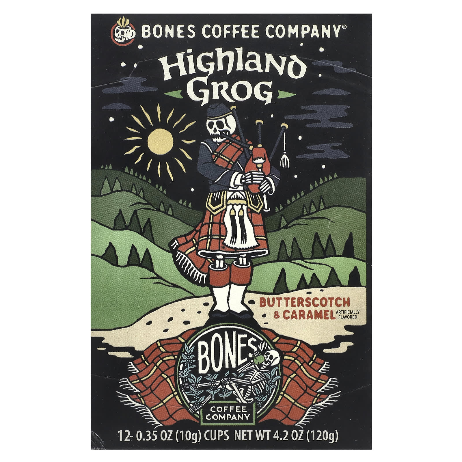 Bones Coffee Company Highland Grog кофейные чашки ириска и карамель 12 чашек по 10 г 035 унции 3490₽
