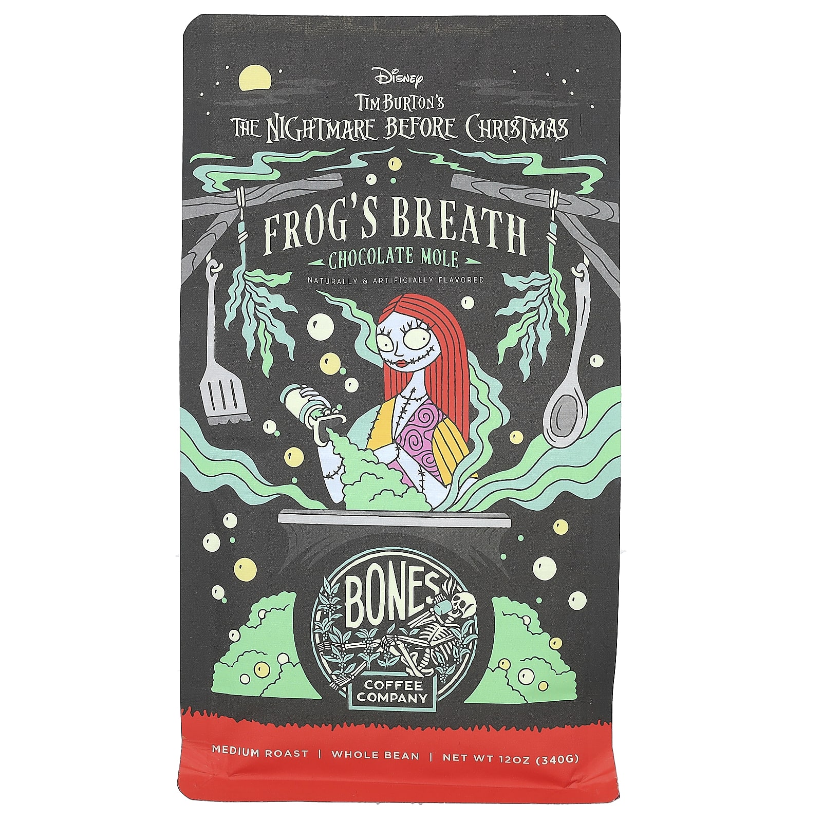 Bones Coffee Company, Frog's Breath, шоколадная крошка, цельные бобы, средняя обжарка, 340 г (12 унций)