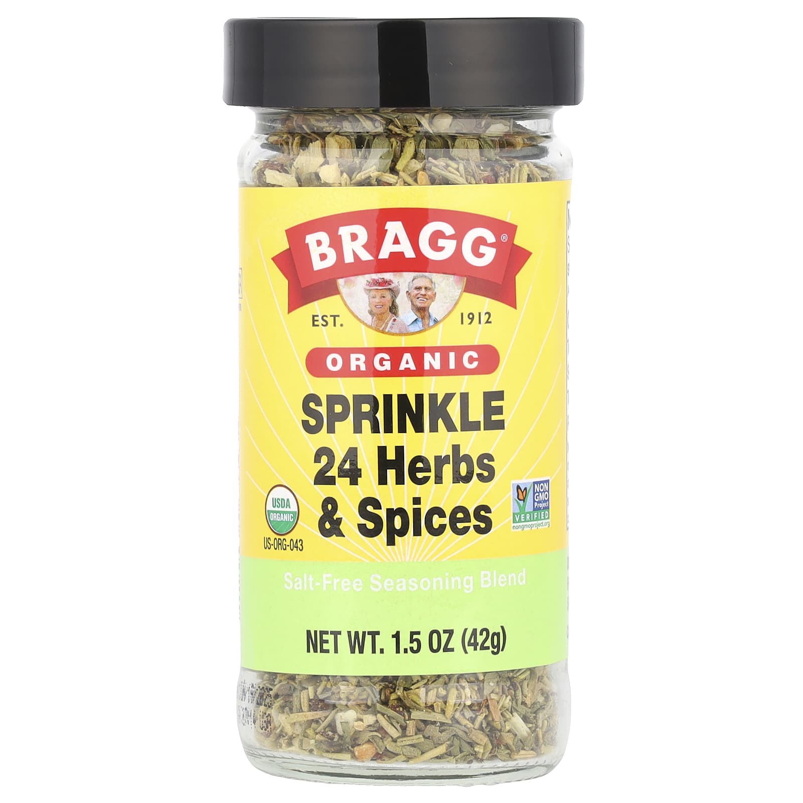 Bragg, Organic, посыпка 24 травами и специями, 42 г (1,5 унции)