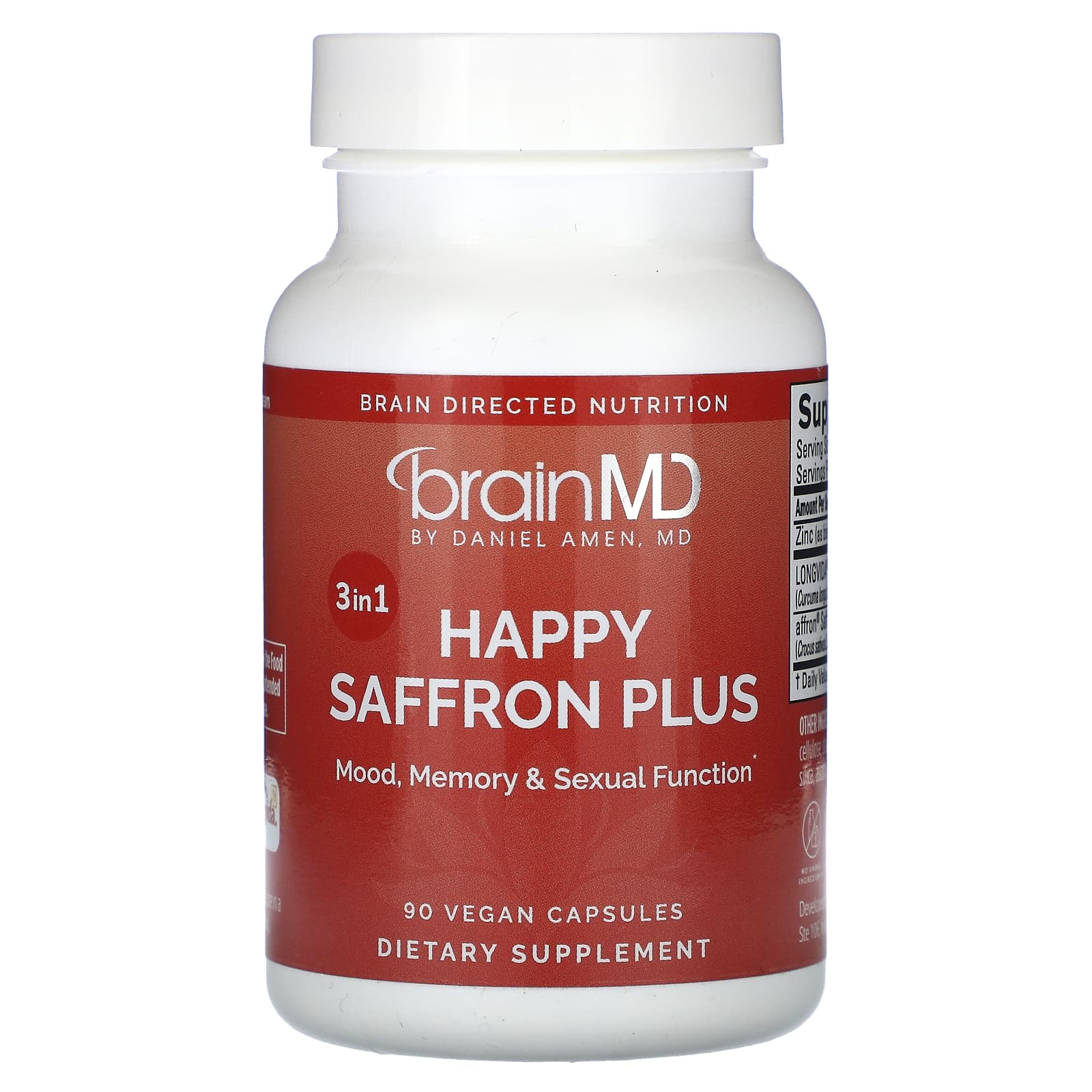 BrainMD Happy Saffron Plus 90 веганских капсул 9690₽