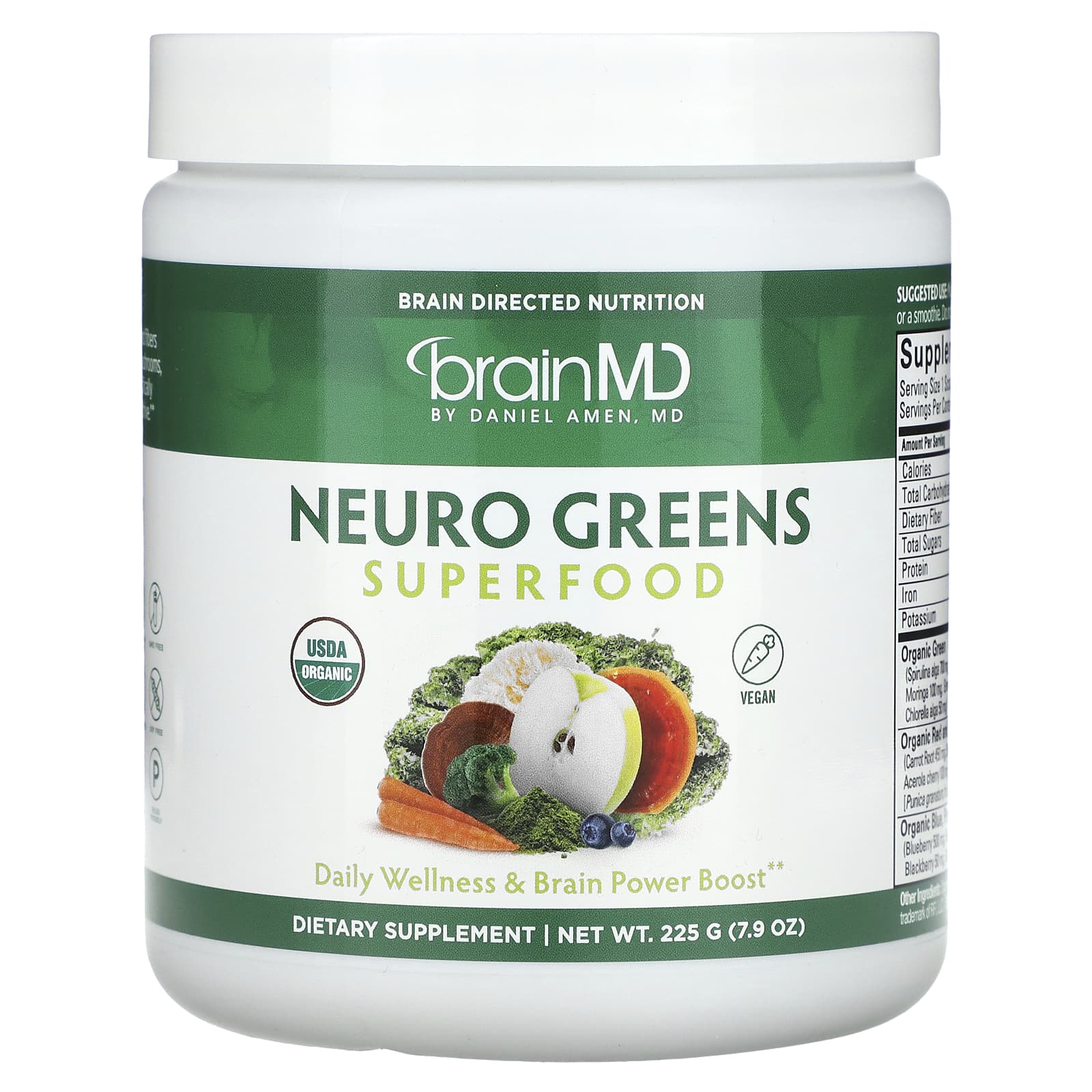 BrainMD Neuro Greens суперфуд 225 г 79 унции 6590₽