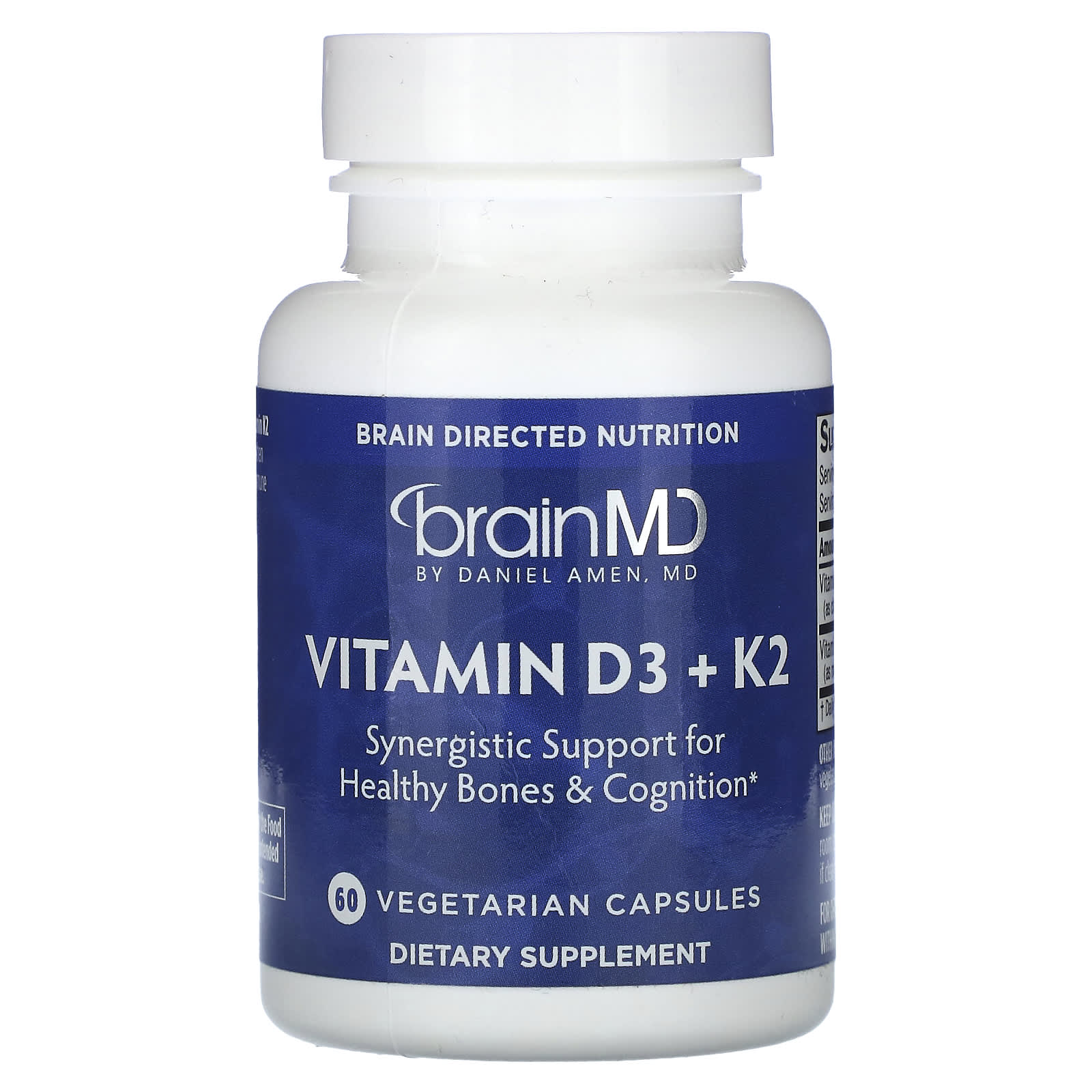 BrainMD витамины D3 и К2 60 вегетарианских капсул 5790₽