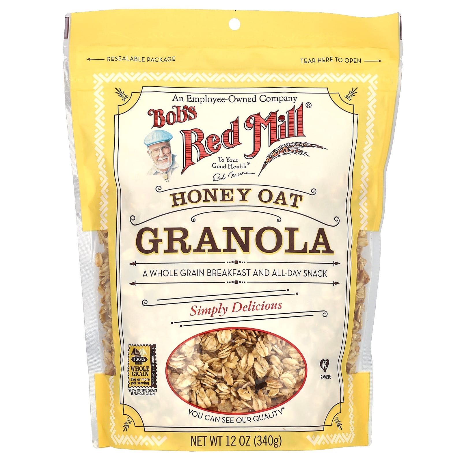 Bob's Red Mill, Мюсли с овсяными хлопьями и медом, 12 унций (340 г)