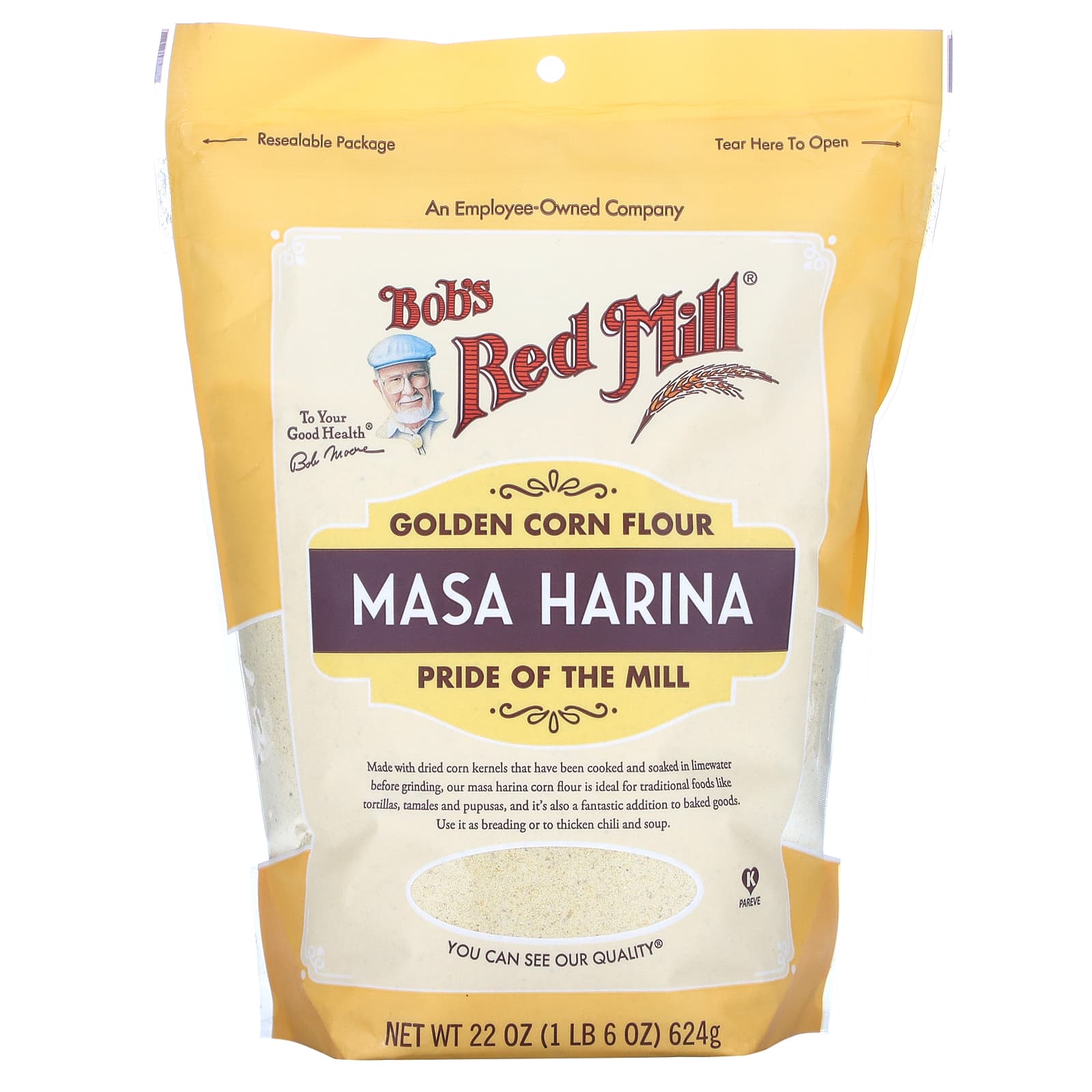 Bob's Red Mill, Золотистая кукурузная мука, маса харина, 624 г (22 унции)