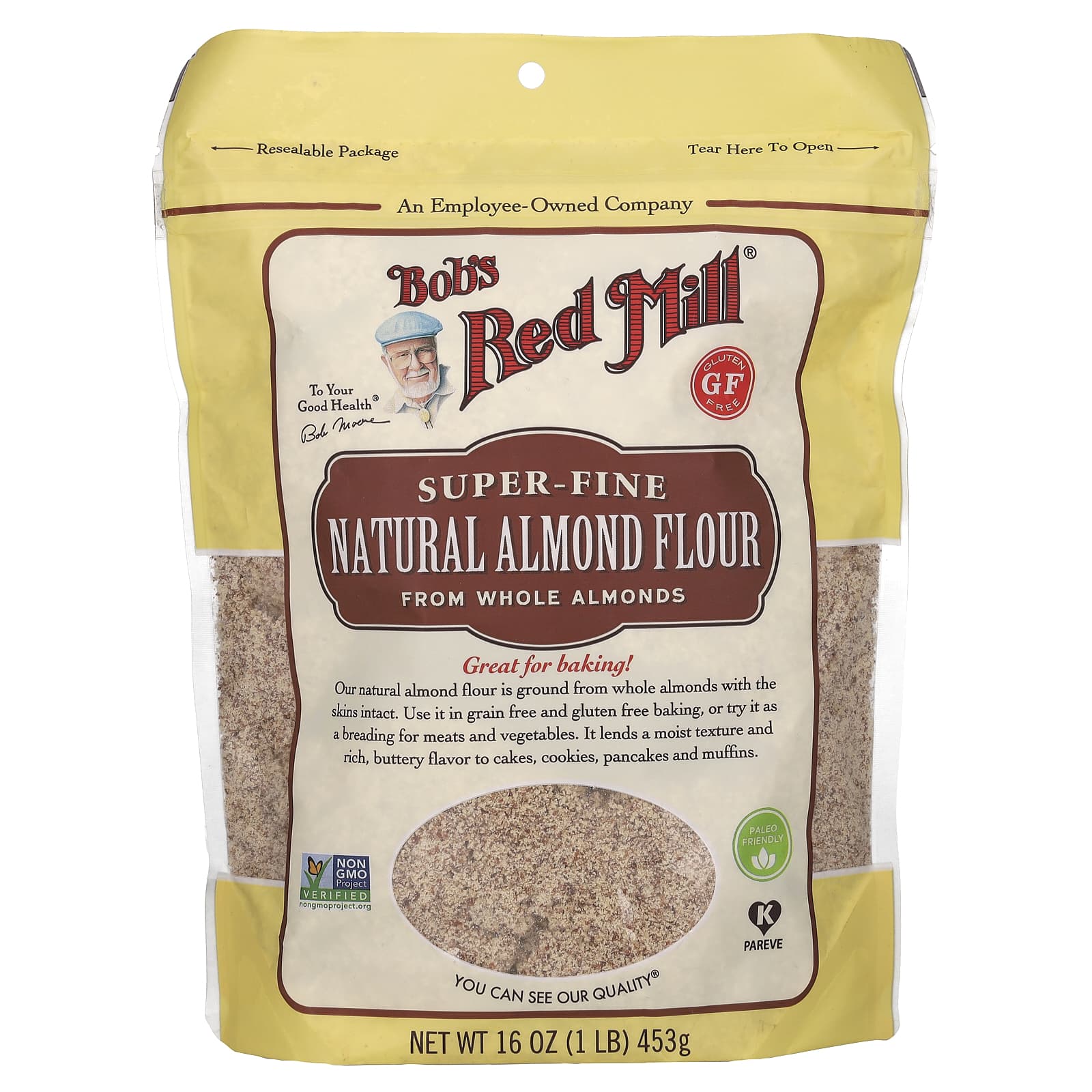 Bob's Red Mill, натуральная миндальная мука, очень мелкого помола, 453 г (16 унций)