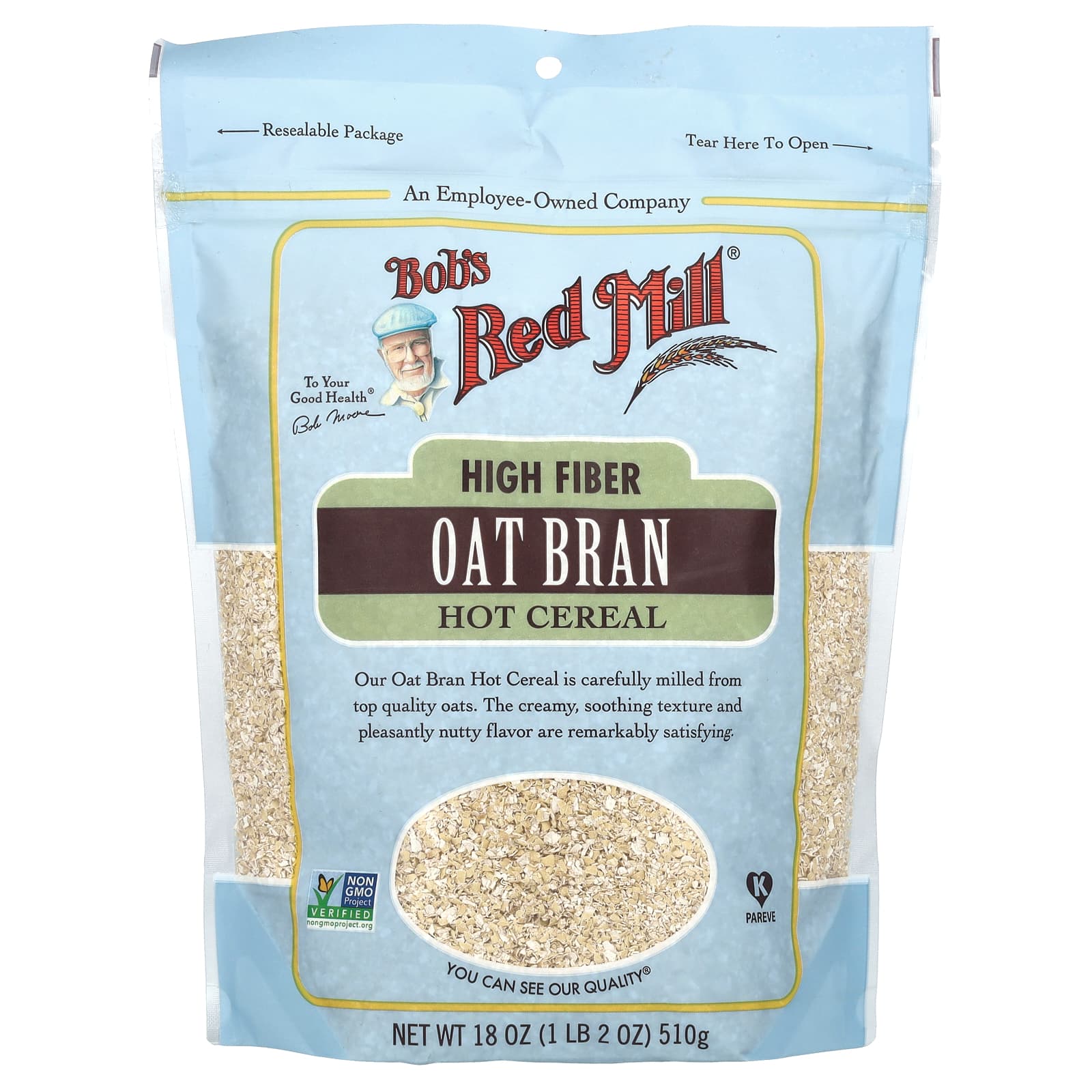 Bob's Red Mill, Каша с овсяными отрубями с высоким содержанием клетчатки, 510 г (18 унций)