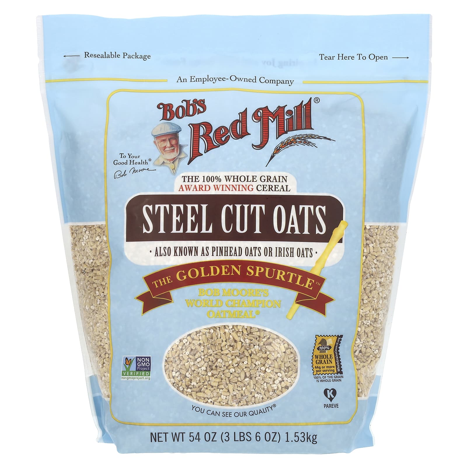 Bob's Red Mill, необработанный овес, цельнозерновой, 1,53 кг (54 унции)