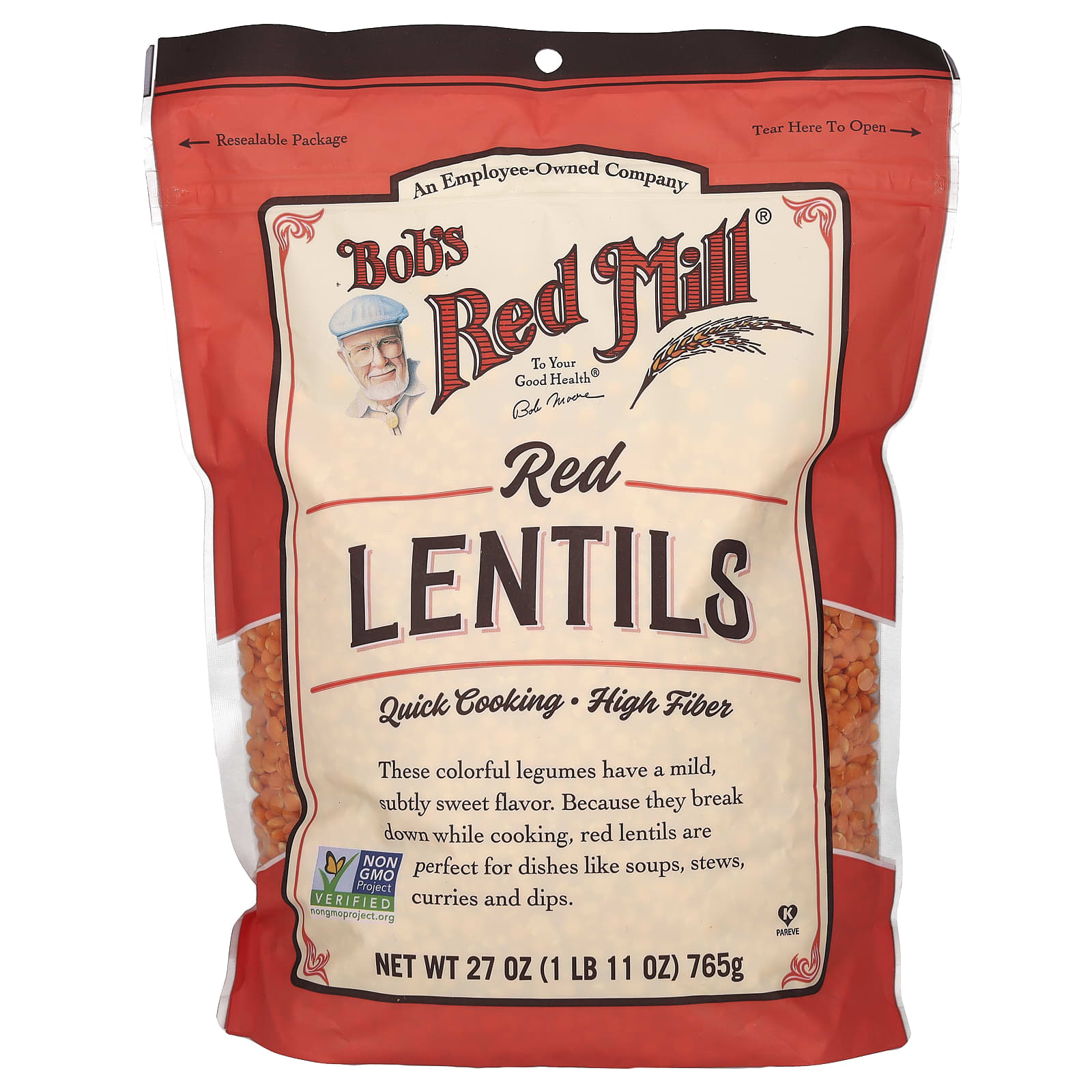 Bob's Red Mill, красная чечевица, 765 г (27 унций)