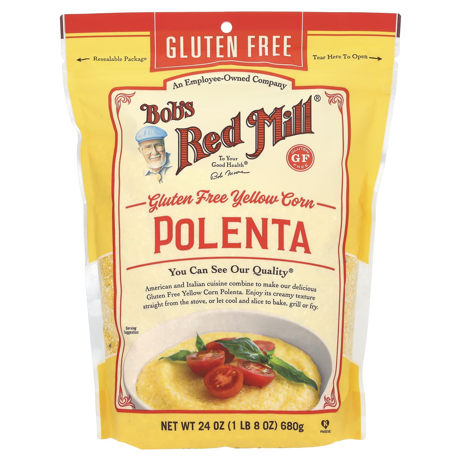 Bob's Red Mill, полента из желтой кукурузы без глютена, 680 г (24 унции)
