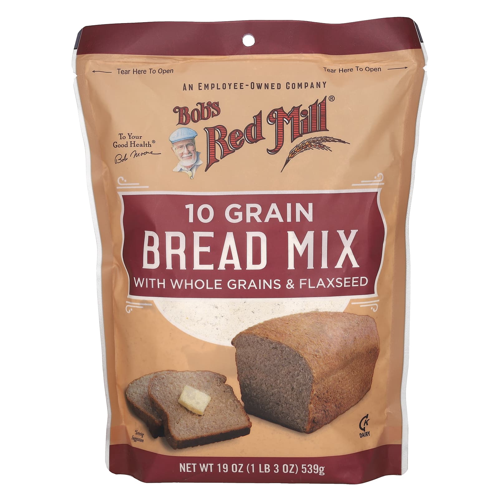 Bob's Red Mill, Хлебная смесь из 10 злаков, цельнозерновые и льняное семя, 539 г (19 унций)