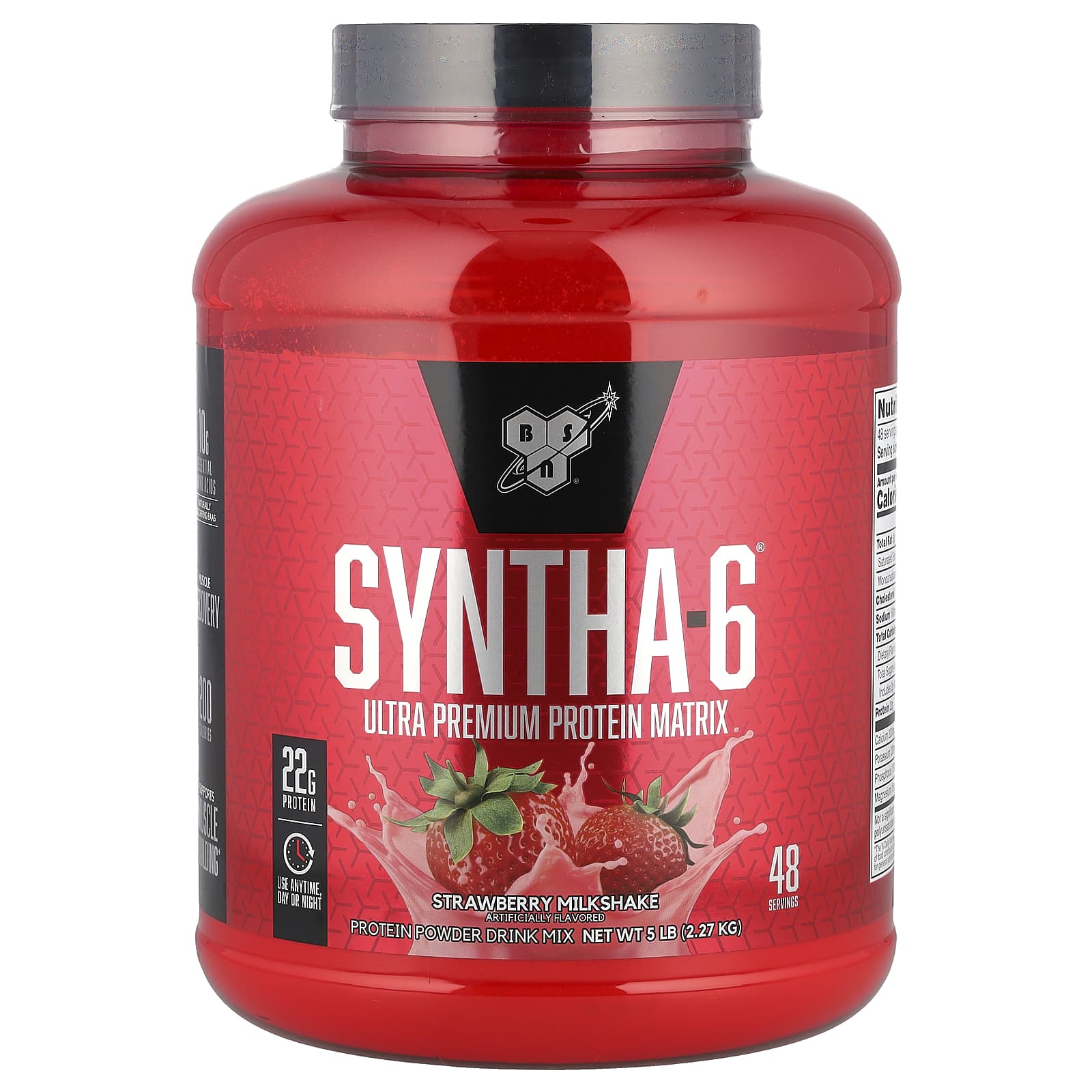 BSN Syntha-6 протеиновая матрица премиального качества клубничный коктейль 227 кг 5 фунтов 12690₽
